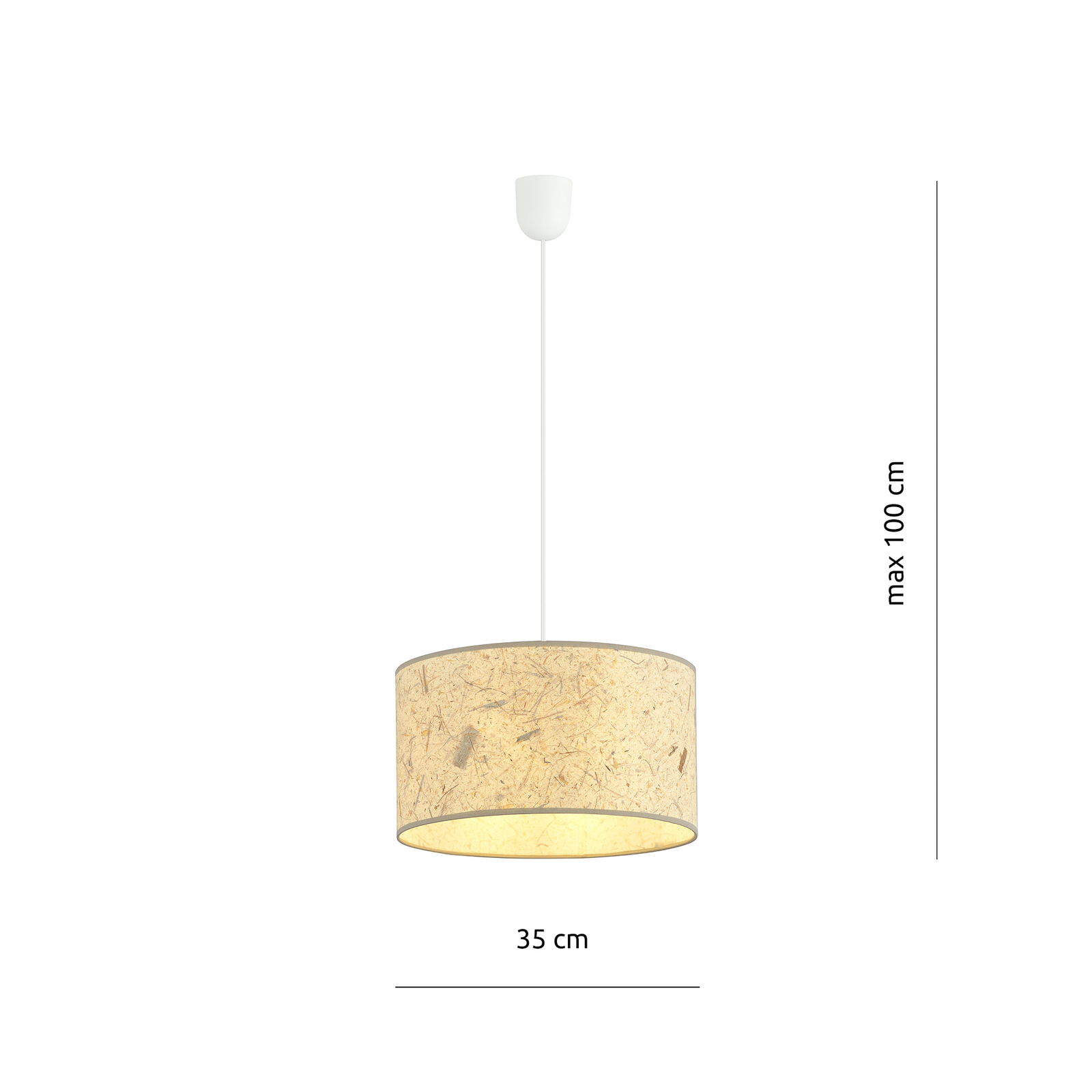 Lampă suspendată Aston, Ø 35 cm, aspect de plută