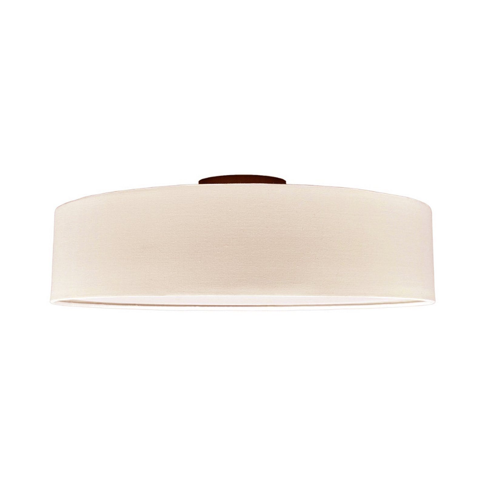 Plafonnier Lindby Sebatin, Ø 50 cm, blanc crème, tissu, E27