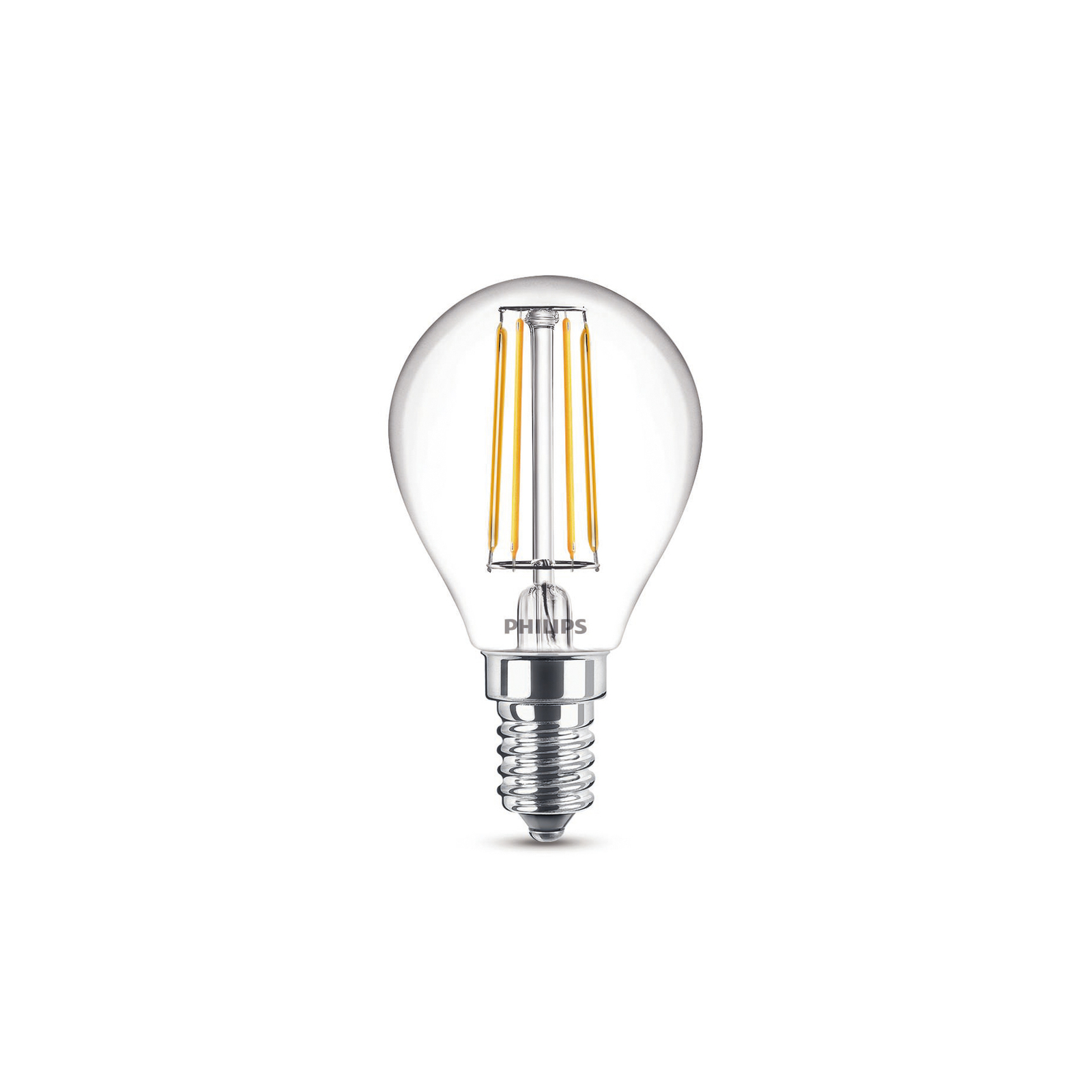 Philips LED-Lampe E14 4,3W P45 Filament 2.700K 2er