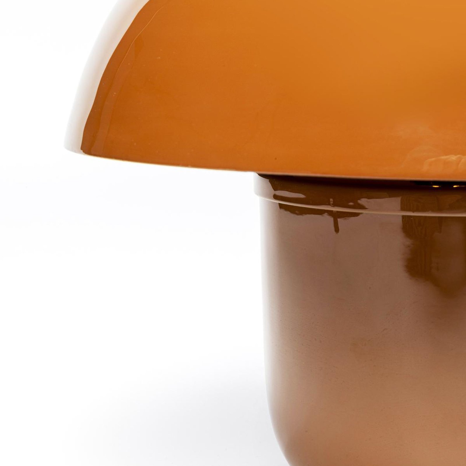 Kare Candeeiro de mesa Cogumelo, castanho, aço esmaltado Altura 27 cm