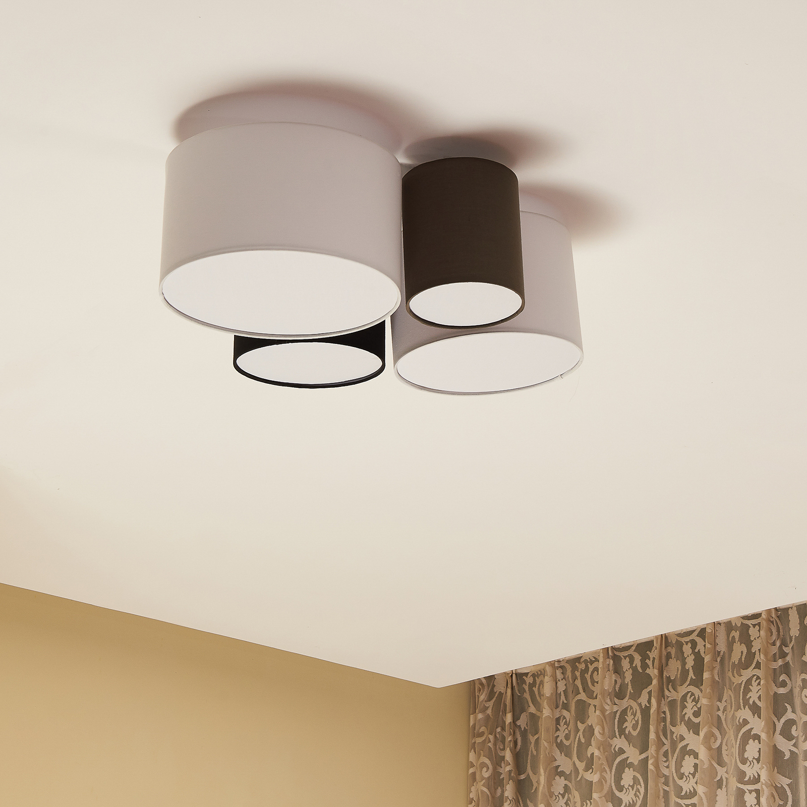Lindby Lettie textile ceiling light, 4-bulb