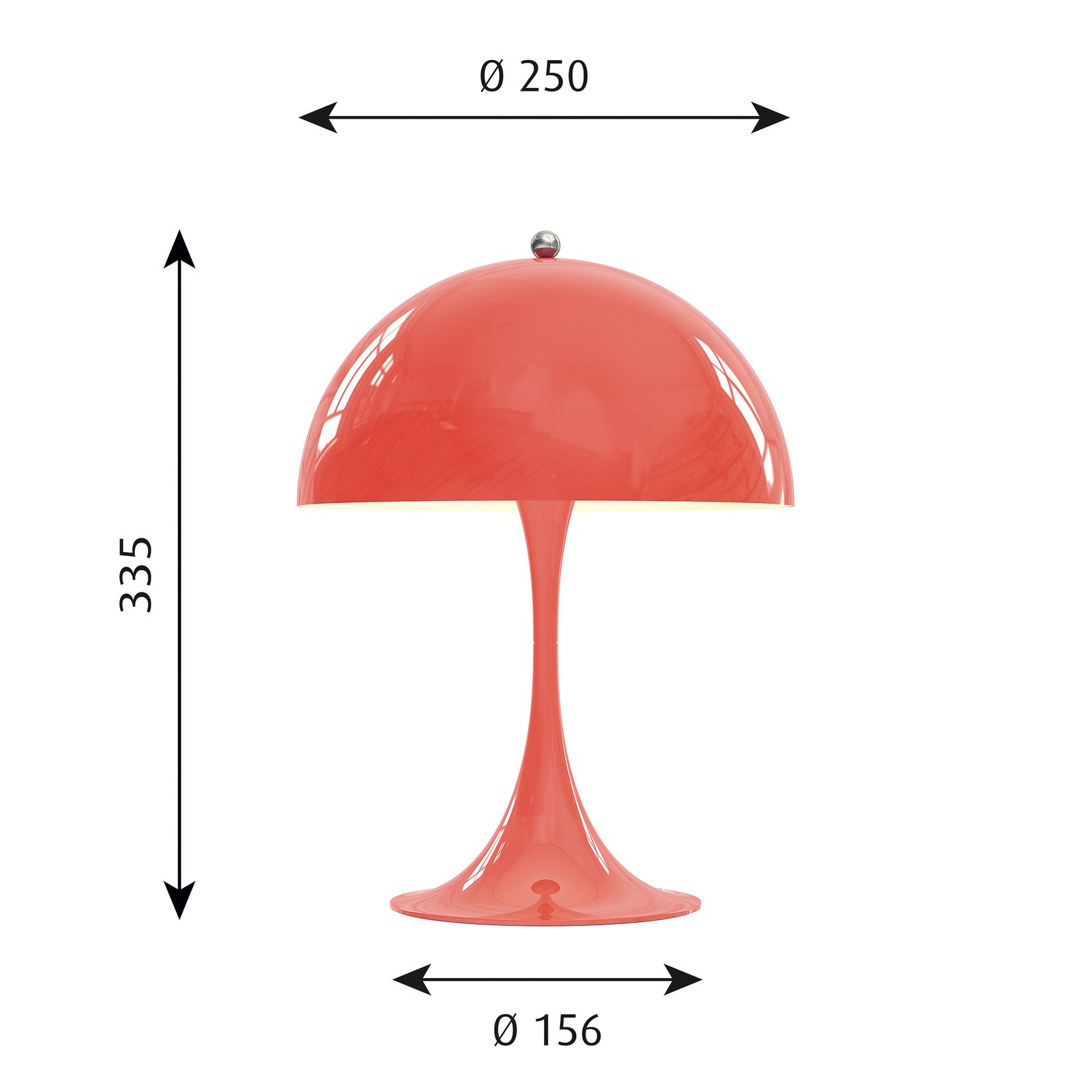 Panthella 250 Table Lamp Coral - Louis Poulsen