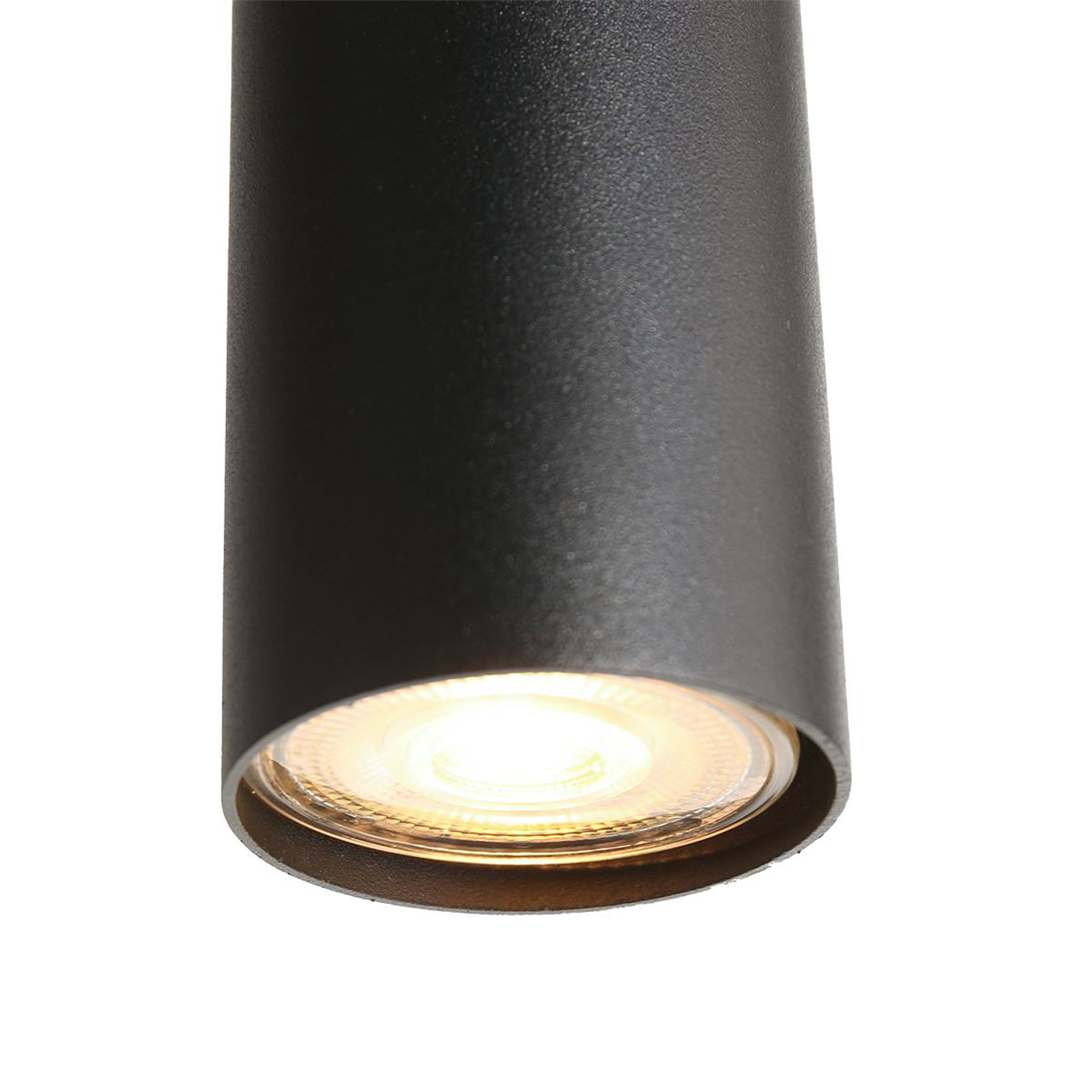 Suspension Bollique, 5 lampes rondes, noir, GU10 + E27