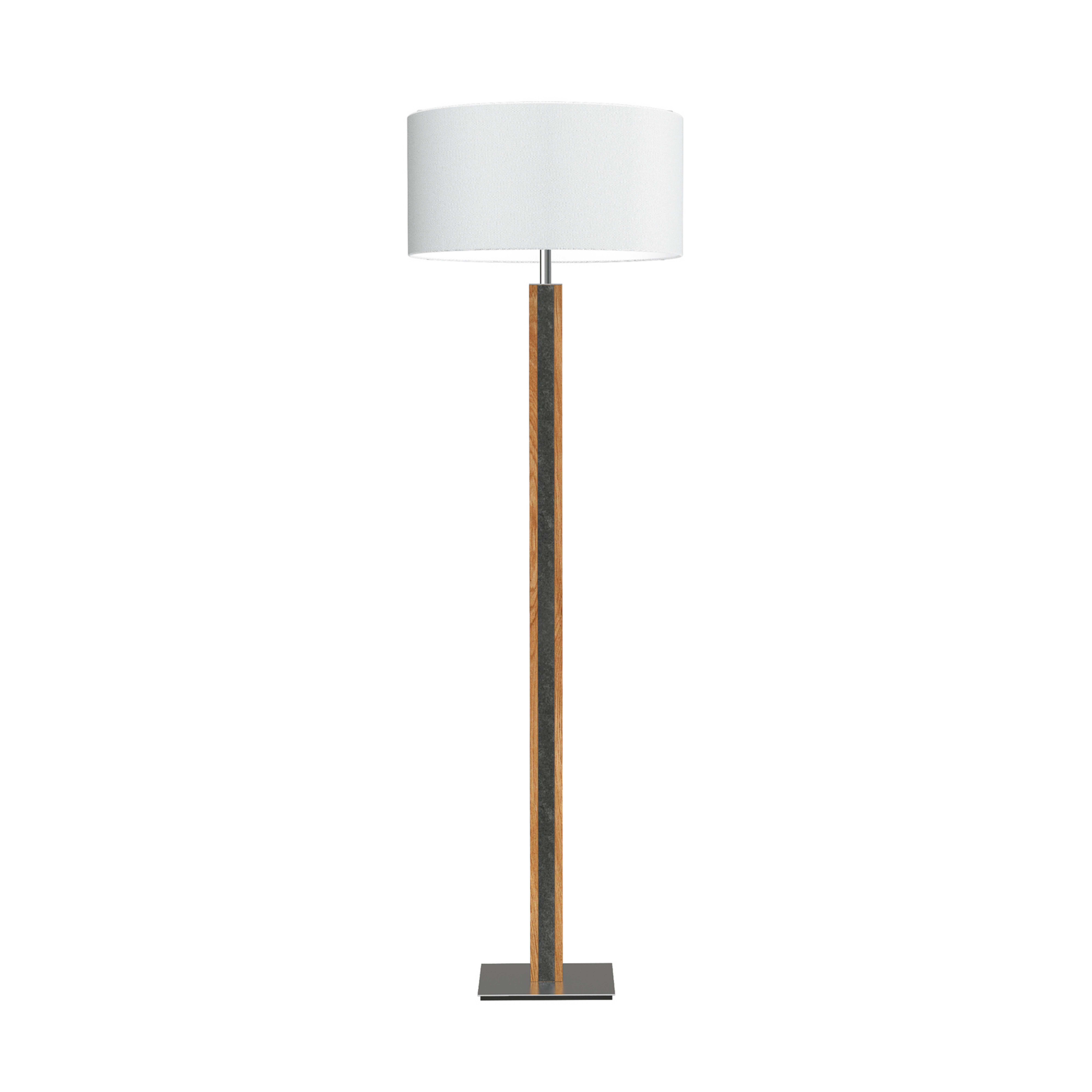 HerzBlut lampe sur pied Karl G, rond, bois/granit, blanc, E27