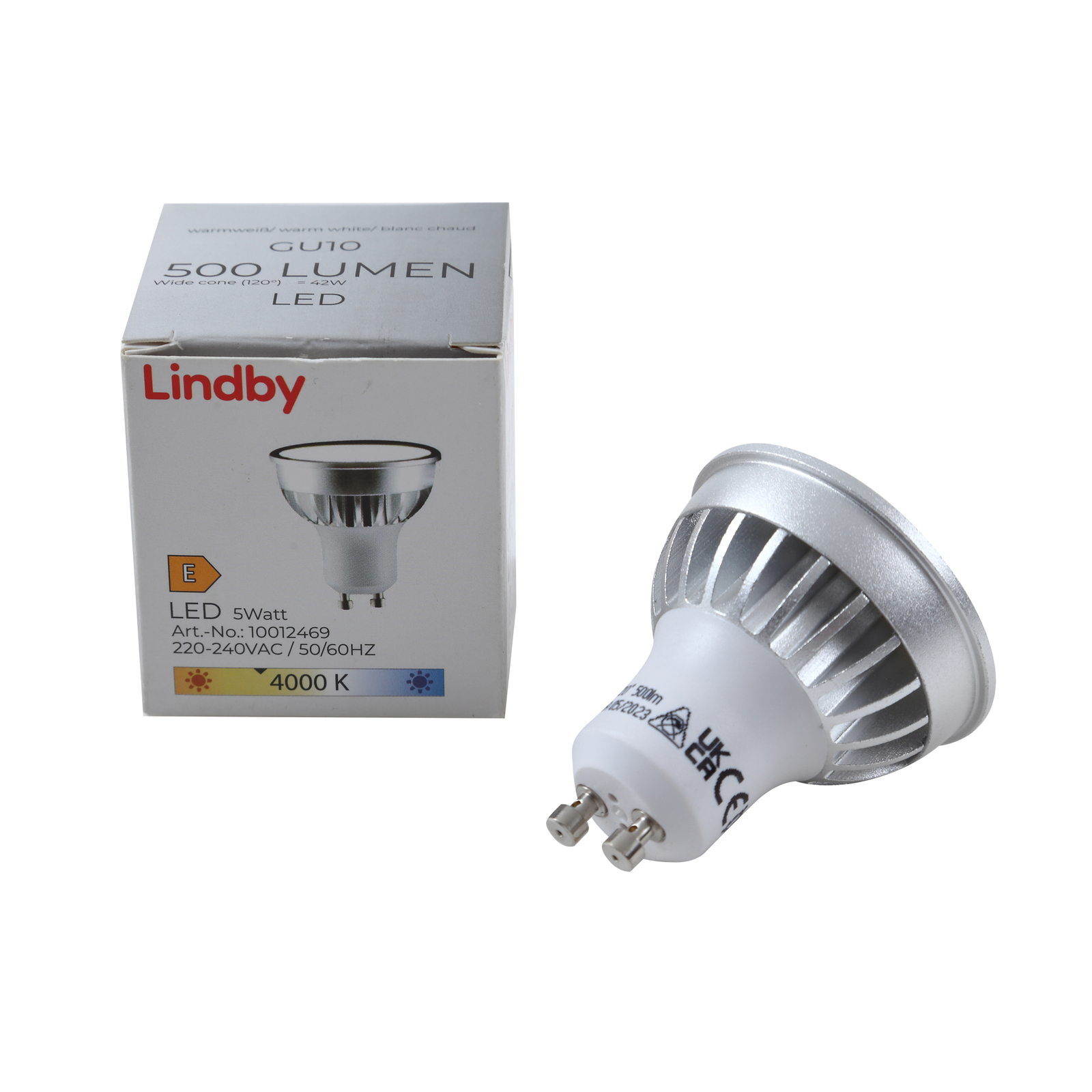 "Lindby" LED reflektorius, GU10, 5 W, opalinis, 4000 K, 55°