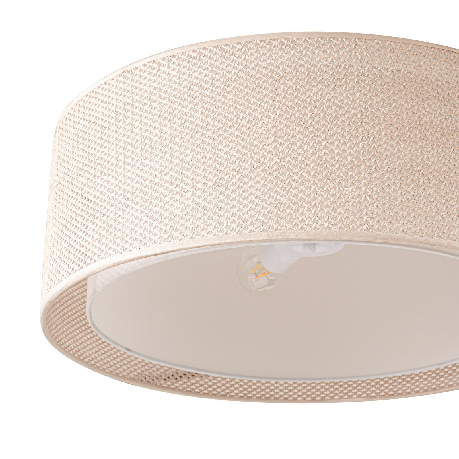 Lindby Deckenleuchte Soula, Ø 60 cm, beige, Kunststoff, E27