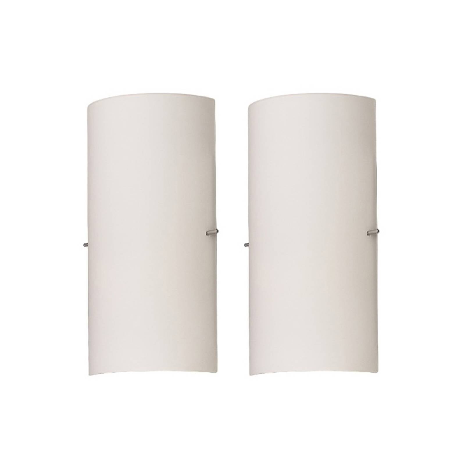 Halbrunde Glas-Wandleuchte Sidra, 2er-Set