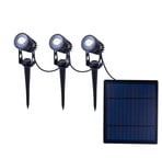 LED-Solar-Erdspießstrahler SPOTI, schwarz, 3er-Set, IP44