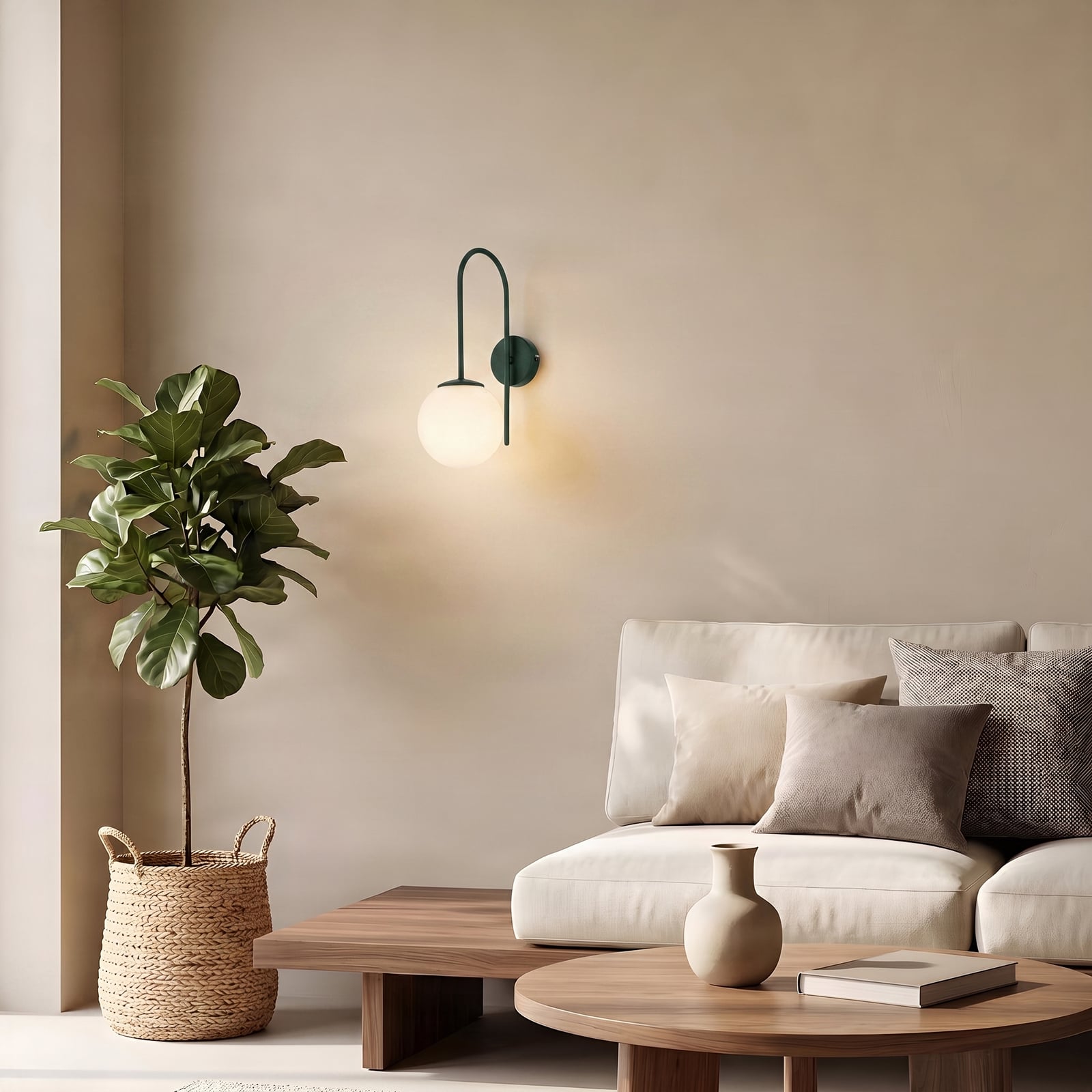 Wandlamp Cambridge, donkergroen, hoogte 34 cm, metaal/glas E14
