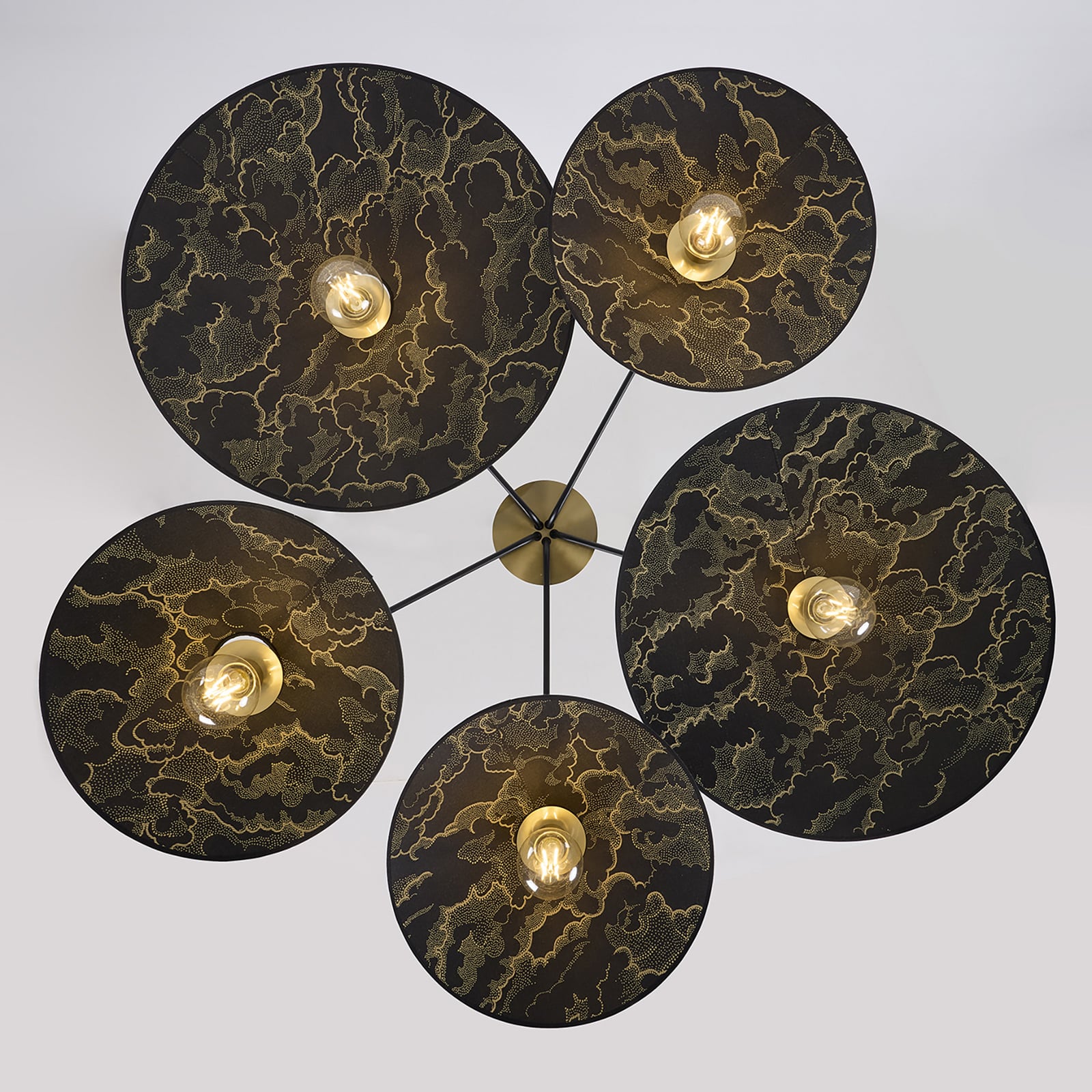 Lampada a sospensione Gatsby, nero kumo, a 5 luci - MARKET SET