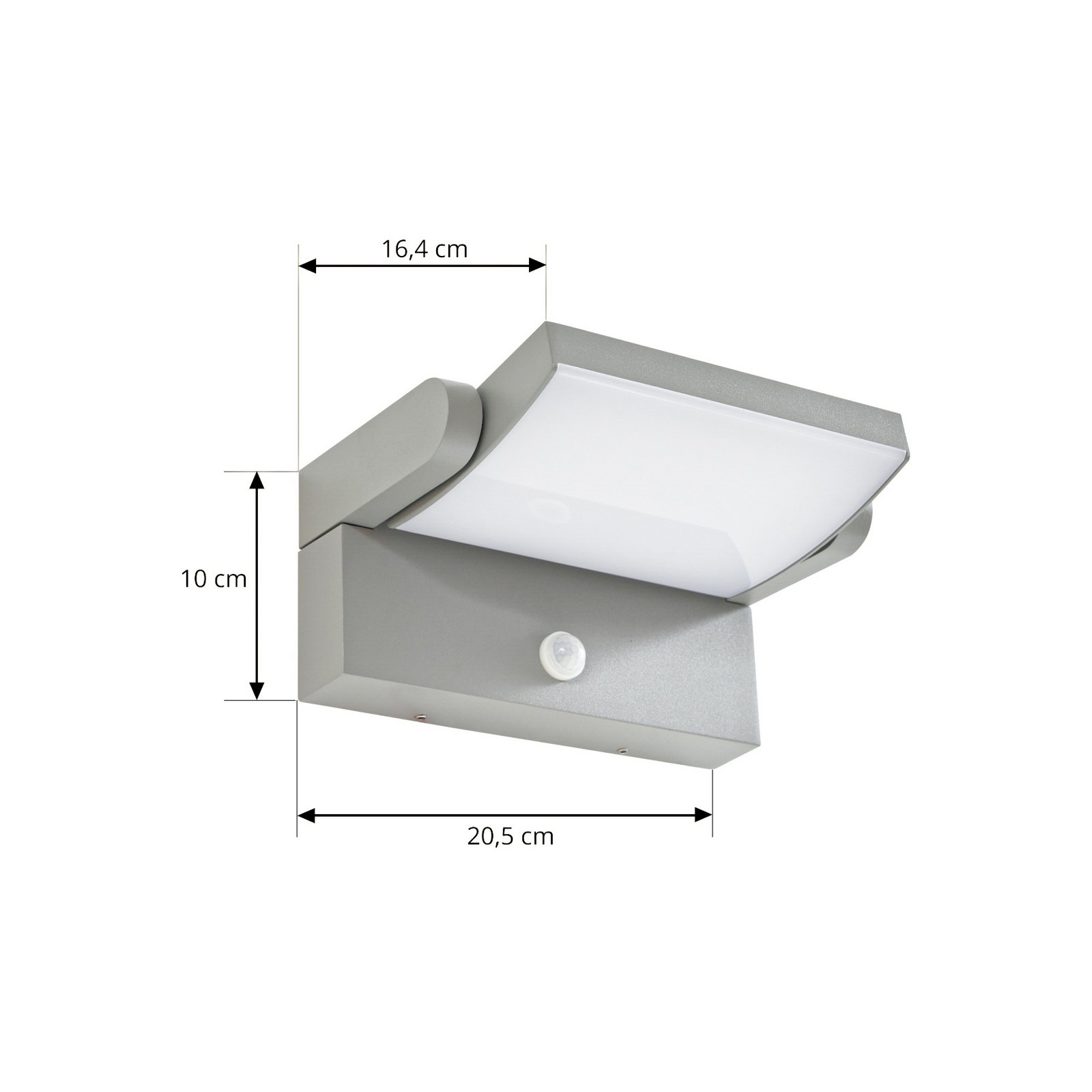 Applique da esterni LED Sherin, sensore, grigia, orientabile - Lindby Applique da esterni LED Sherin, sensore, grigia, orientabile - Lindby