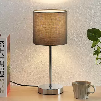 Lampada da tavolo LED Lindby Tijan, grigio, braccio flessibile