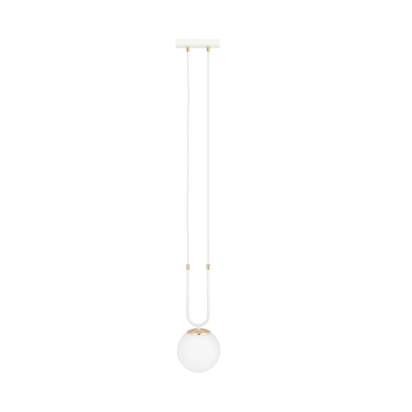 Glam hanging light, white/opal, one-bulb