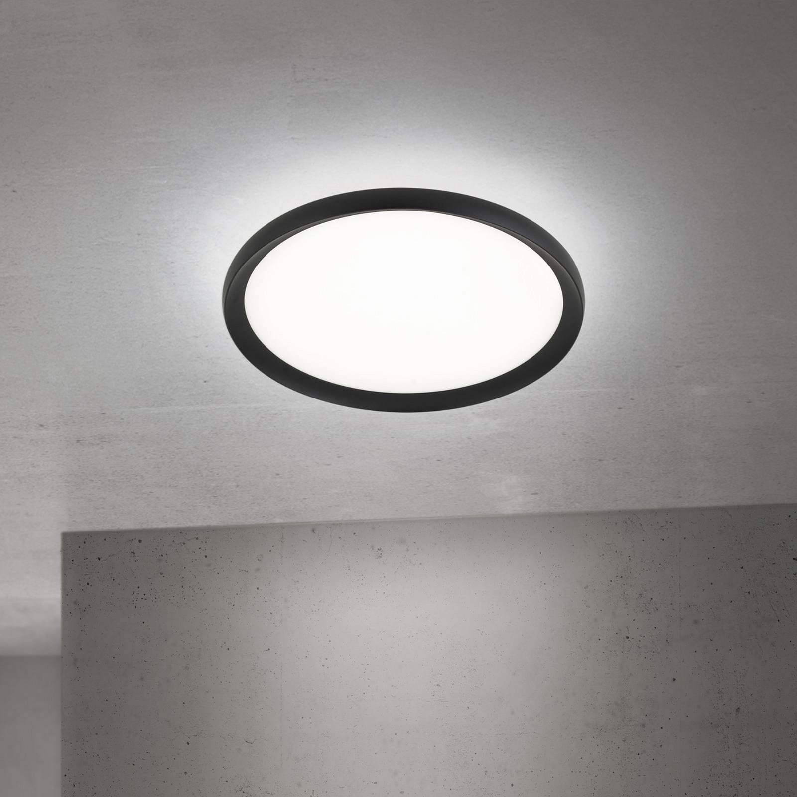 LED ceiling lamp Kant, Ø 40 cm black, CCT metal/plastic