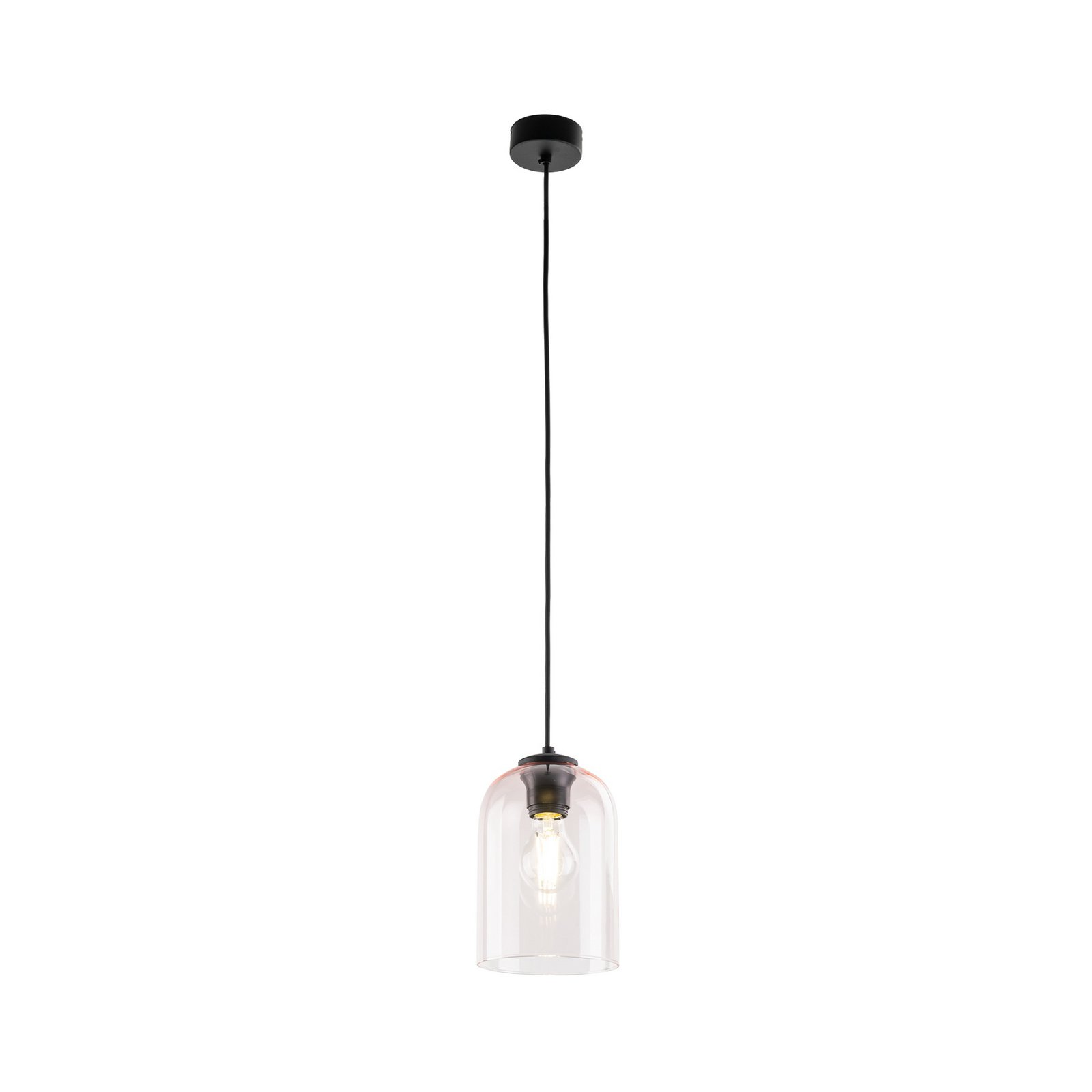 Molly hänglampa, rosa, Ø 14 cm, metall/glas