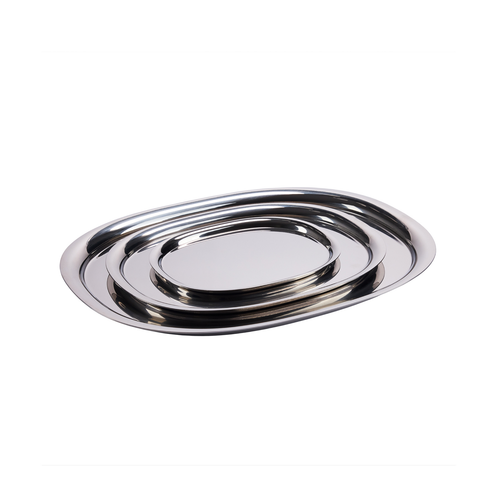 Superellipse Tablett, 3er-Set, Edelstahl - Piet Hein Superellipse Tablett, 3er-Set, Edelstahl - Piet Hein