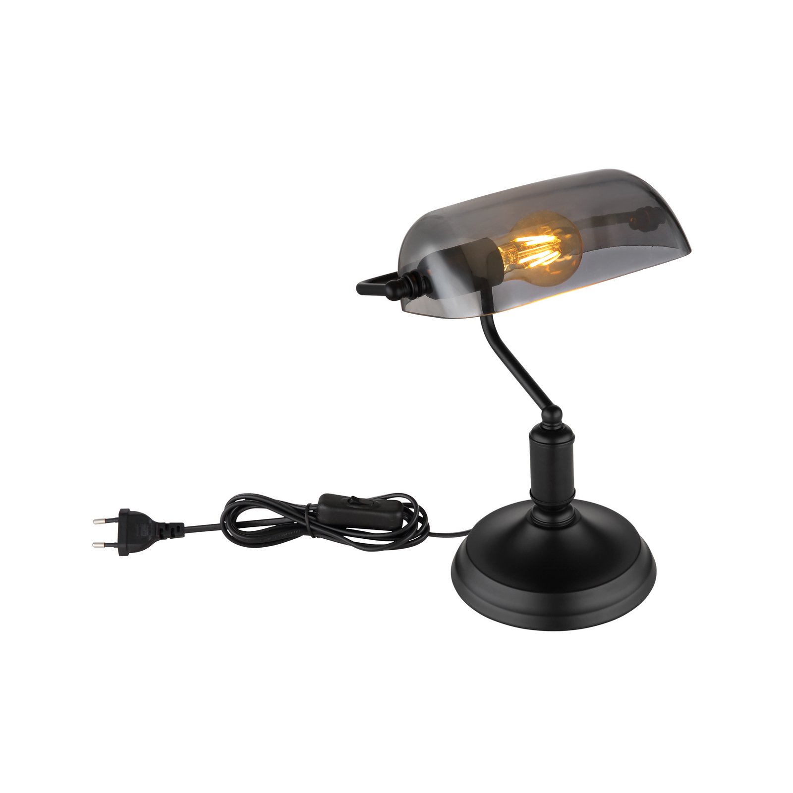 Bordlampe Antique, røglignende/sort mat, højde 37 cm Bordlampe Antique, røglignende/sort mat, højde 37 cm