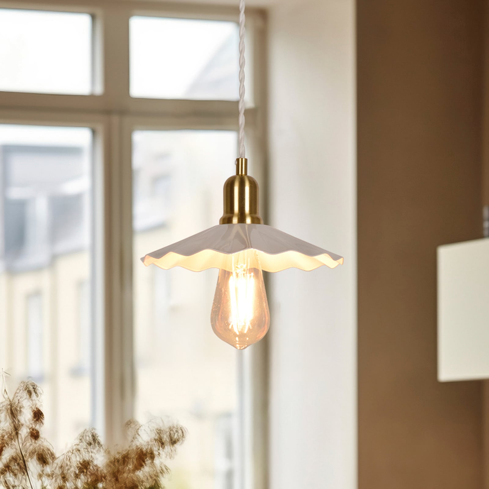 Lampa za vješanje Suzette, bijela, Ø 22 cm - Corep SAS