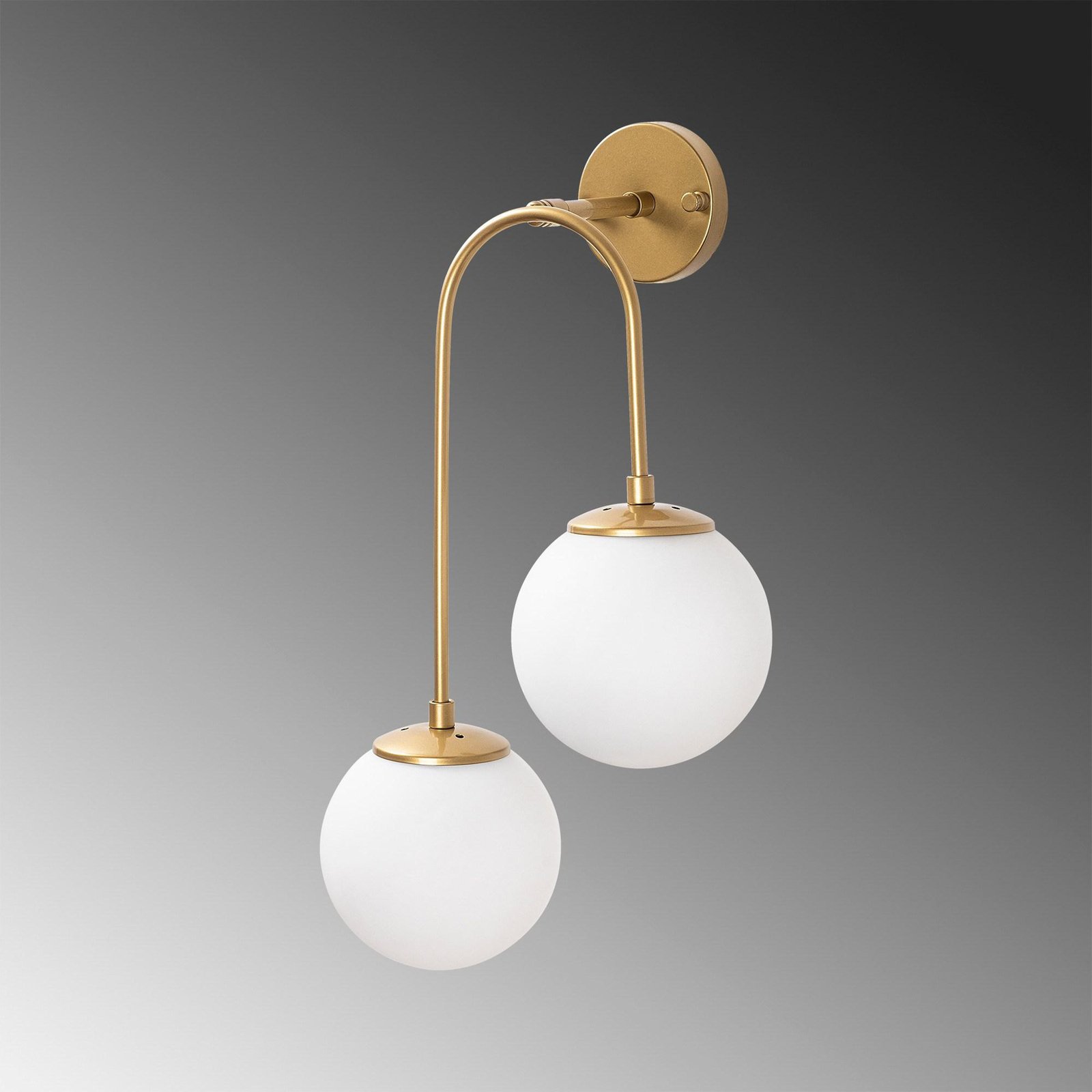 Wall lamp Jewel 10585 gold-coloured, opal glass 55 x 30 cm 2-bulb.