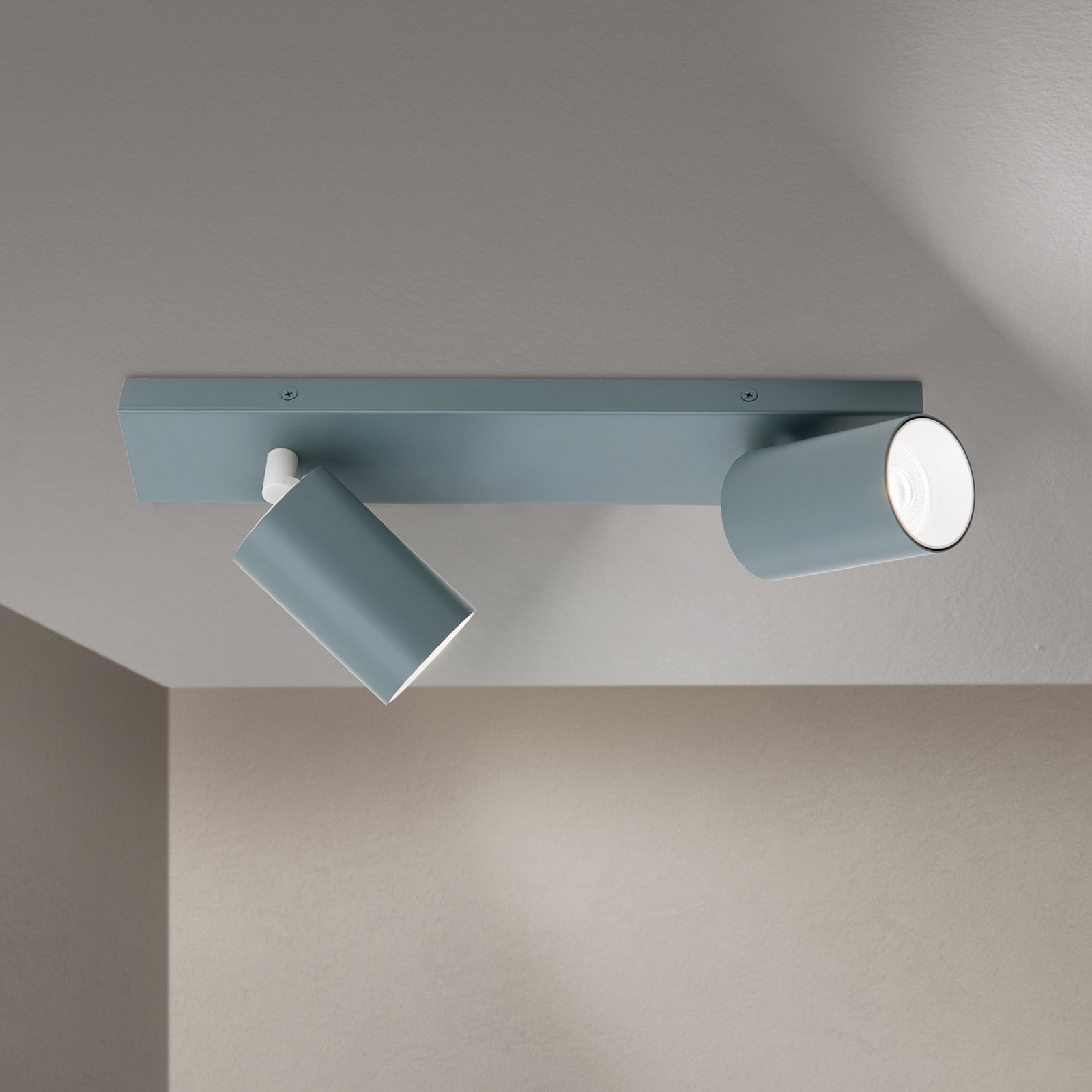 Spot pour plafond Penn, vert clair, longueur 35 cm, acier/aluminium