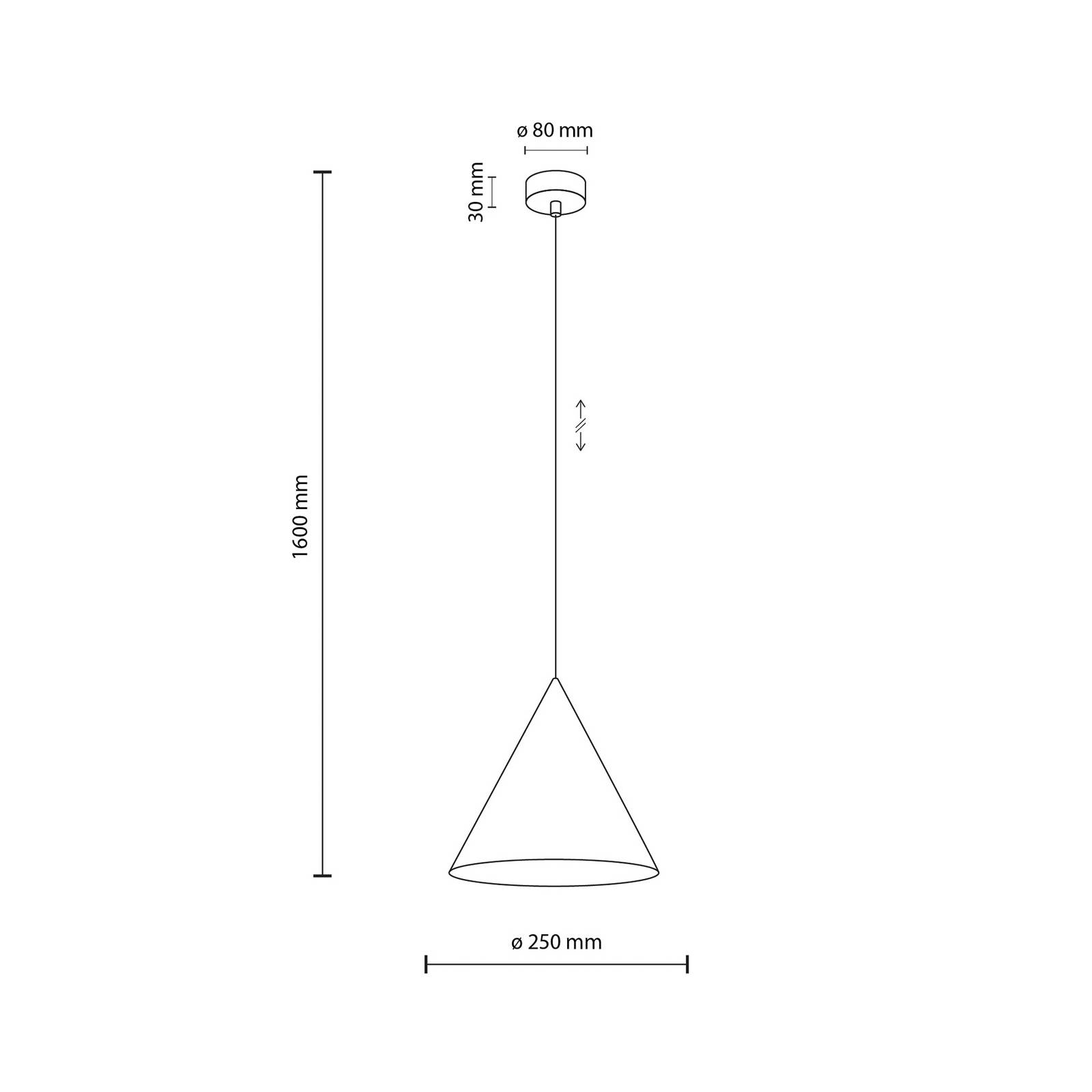 Hängeleuchte Cono, 1-flammig, Ø 25 cm, gelb, E27 günstig online kaufen