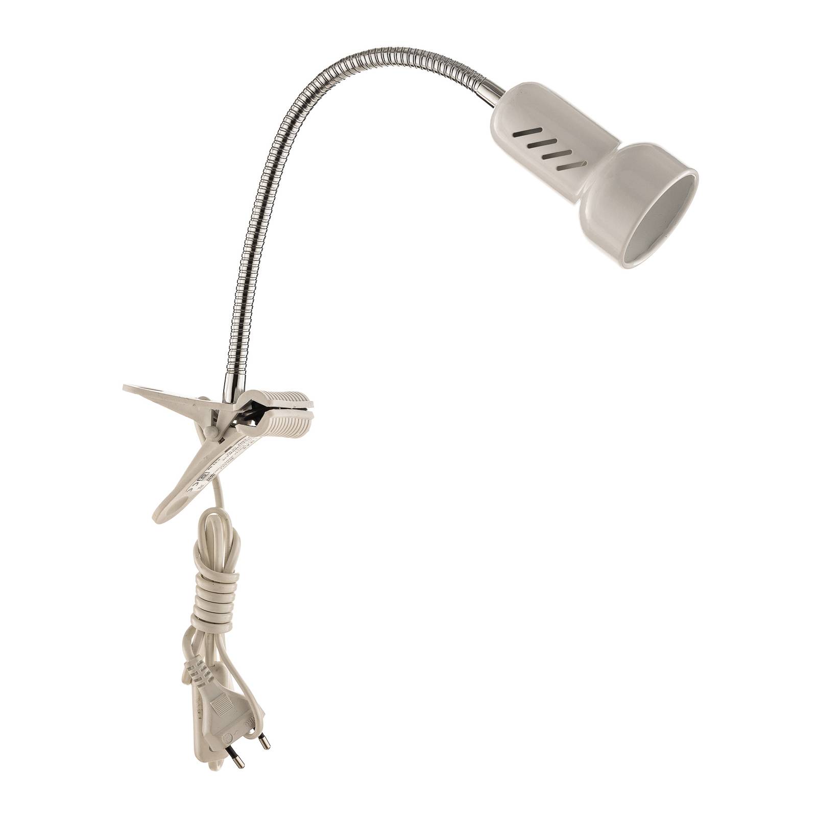 Lampe à pince Lolek avec long bras flexible blanc