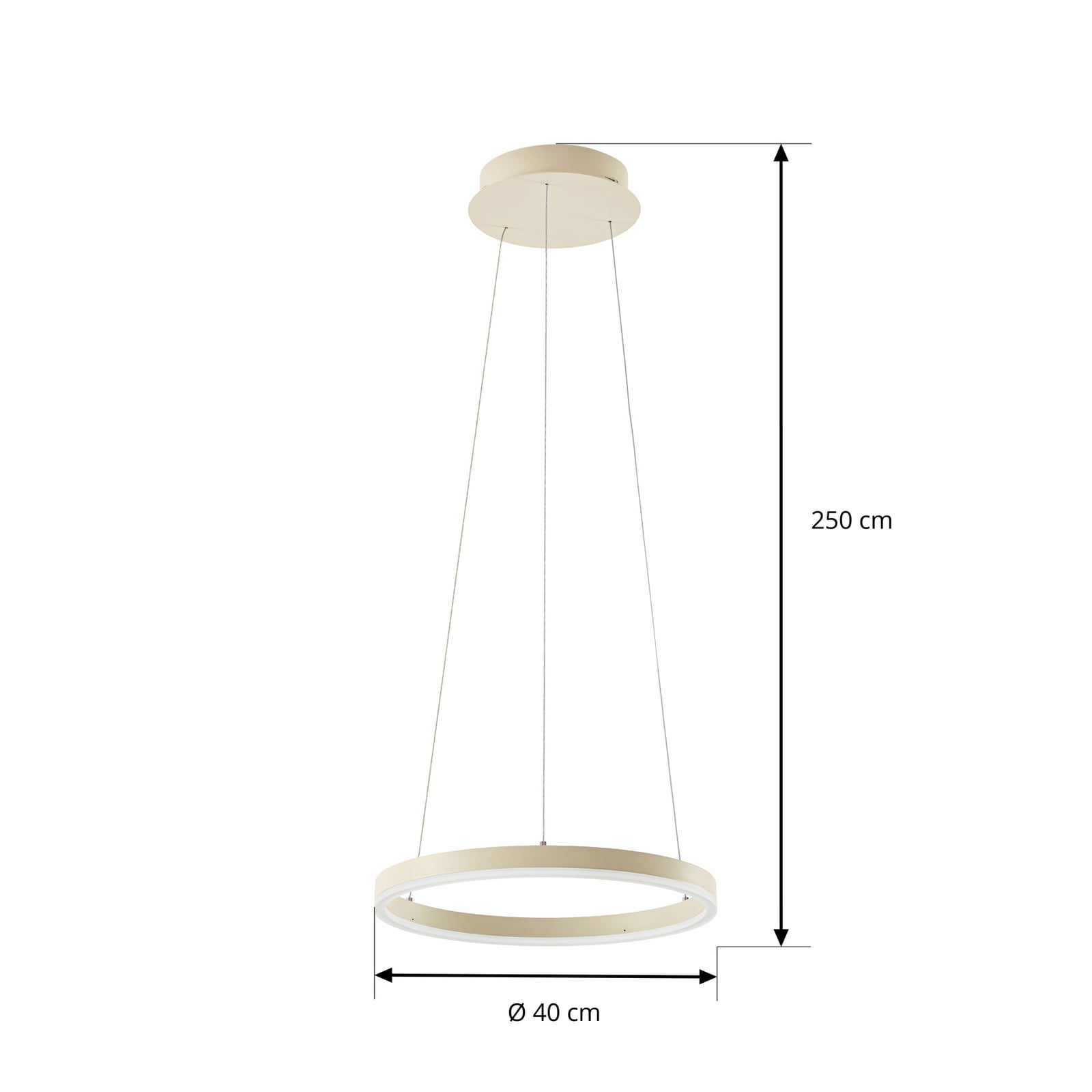 Albiona LED-riippuvalaisin, beige, 1 rengas, halkaisija 40 cm – Arcchio Albiona LED-riippuvalaisin, beige, 1 rengas, halkaisija 40 cm – Arcchio