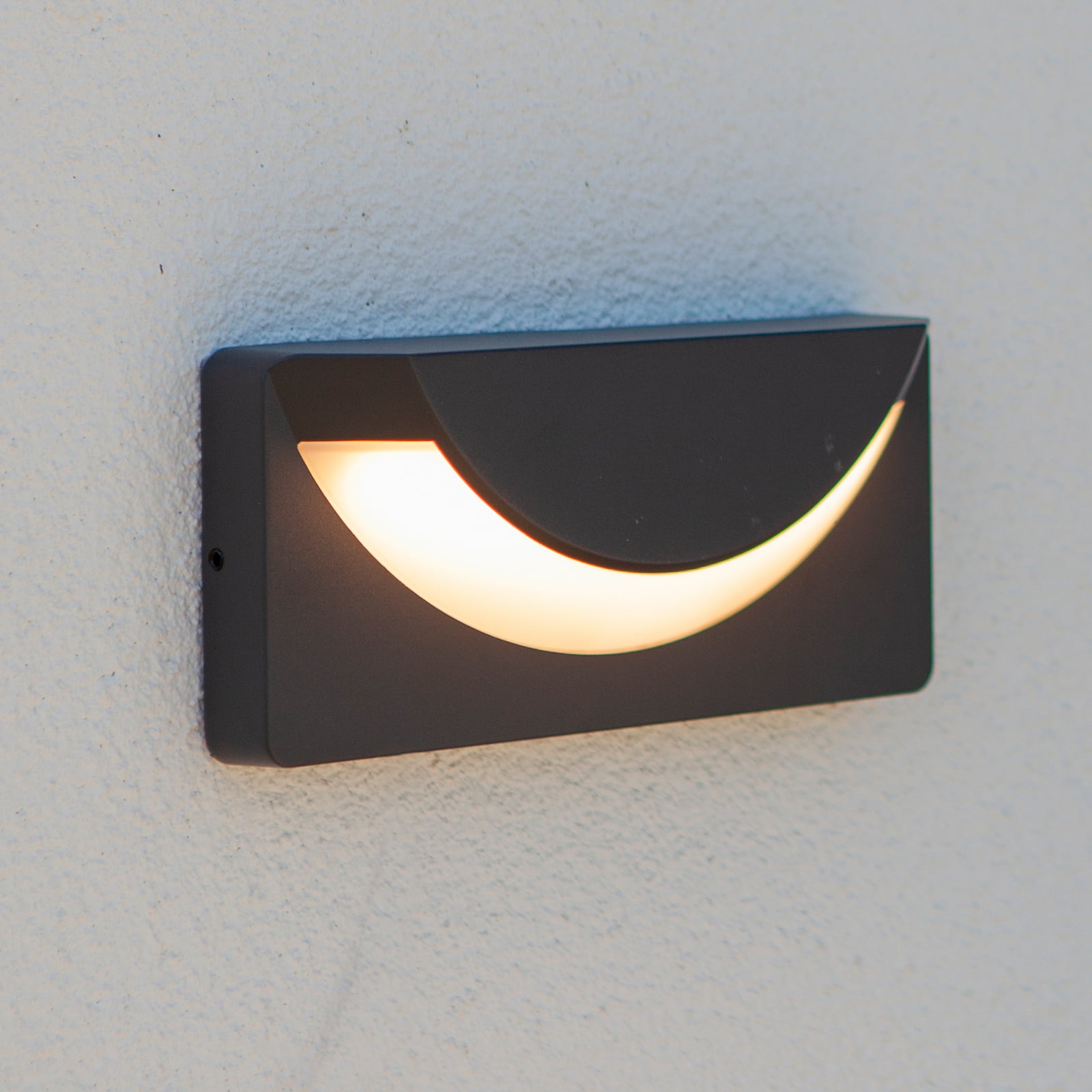 Vonkajšie nástenné LED svietidlo LUPS, tmavošedé, šírka 23 cm, IP54