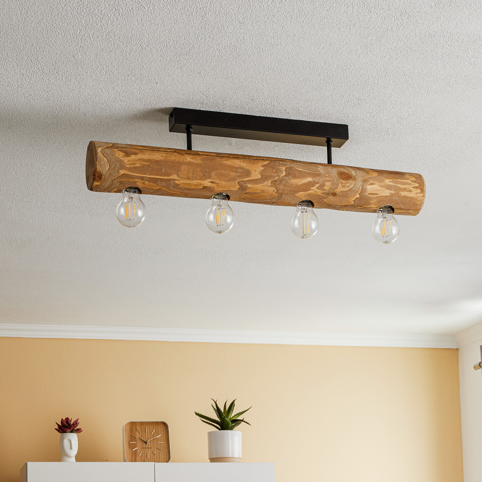 Envostar Beam ceiling light 4-bulb light pine