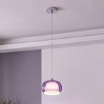Hängeleuchte Belomontejo, Ø 22 cm, pink-transparent, Glas