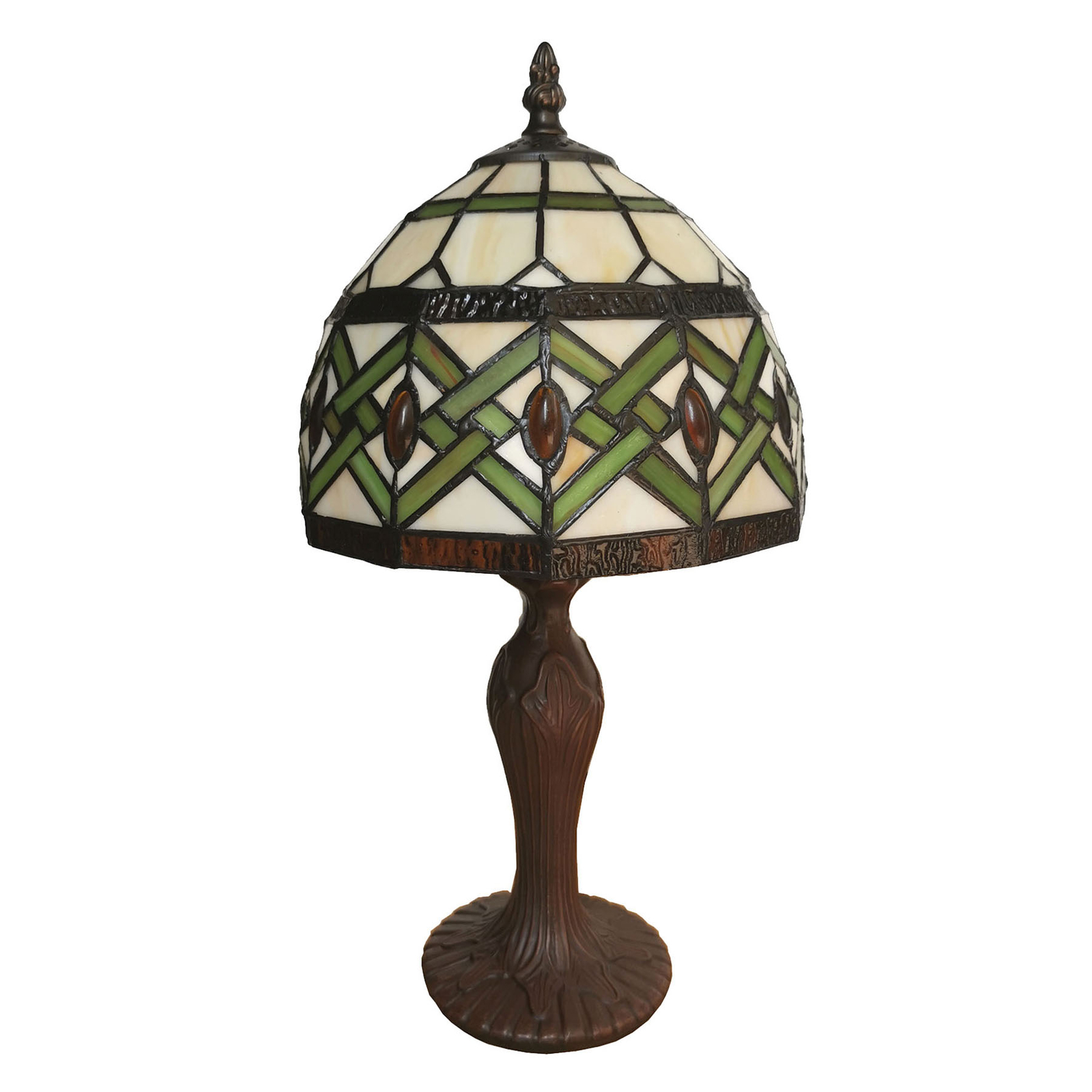 Tafellamp 6027 met glazen kap in Tiffany-design