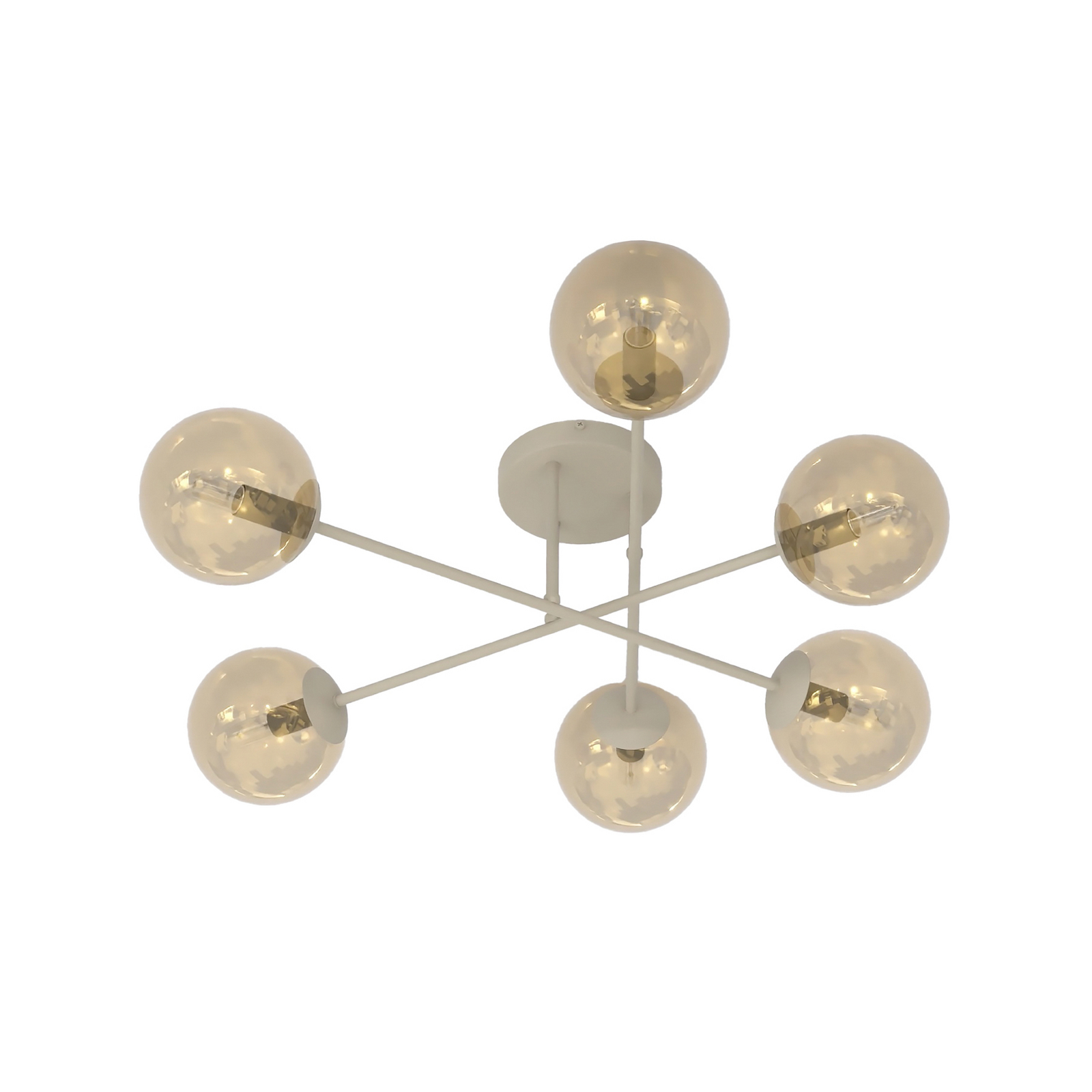 ROMA ceiling light, beige, Ø 75 cm, 6-bulb, glass/metal, E14 ROMA ceiling light, beige, Ø 75 cm, 6-bulb, glass/metal, E14