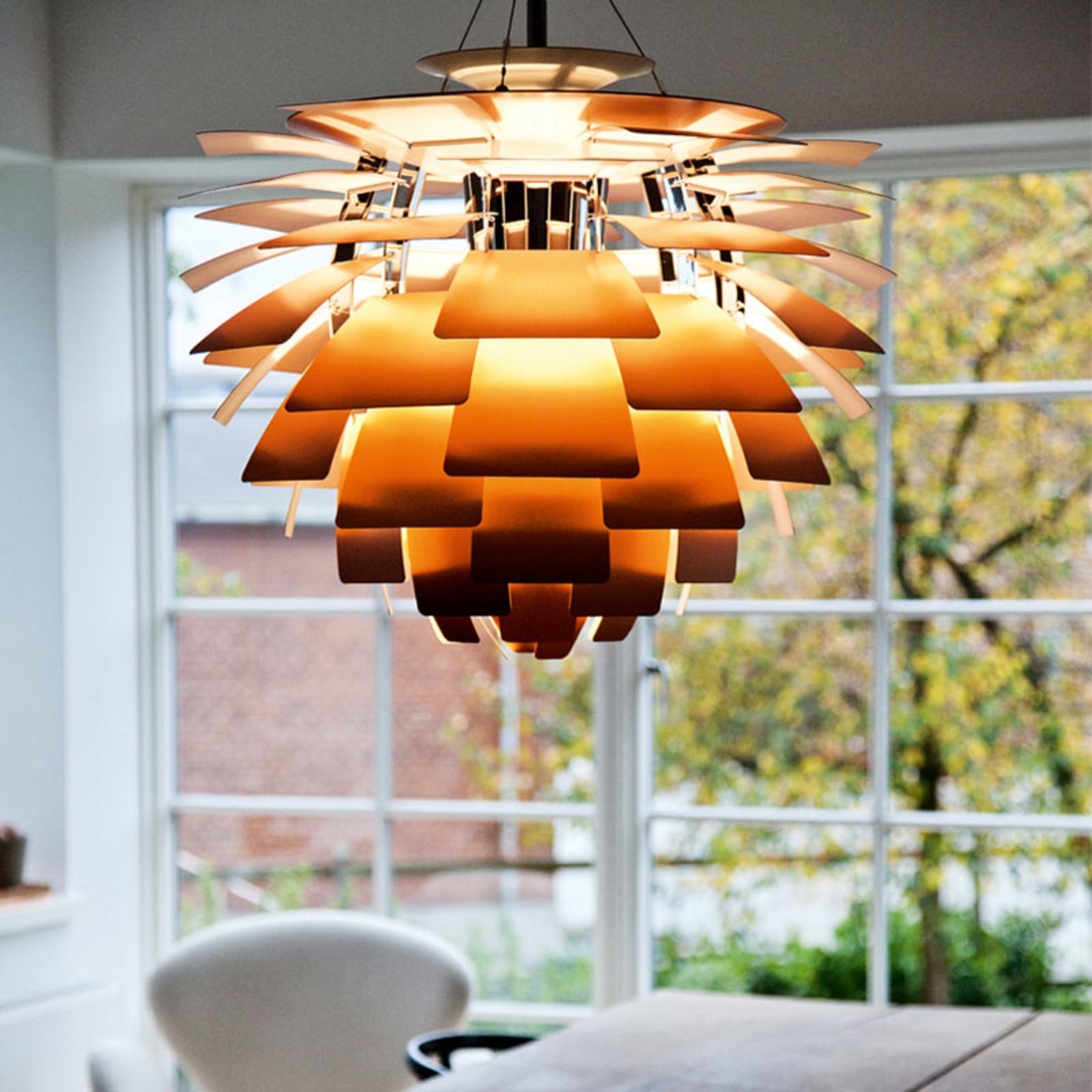 Viseća lampa PH Artichoke V4, bakrena, Ø 60 cm, Louis Poulsen