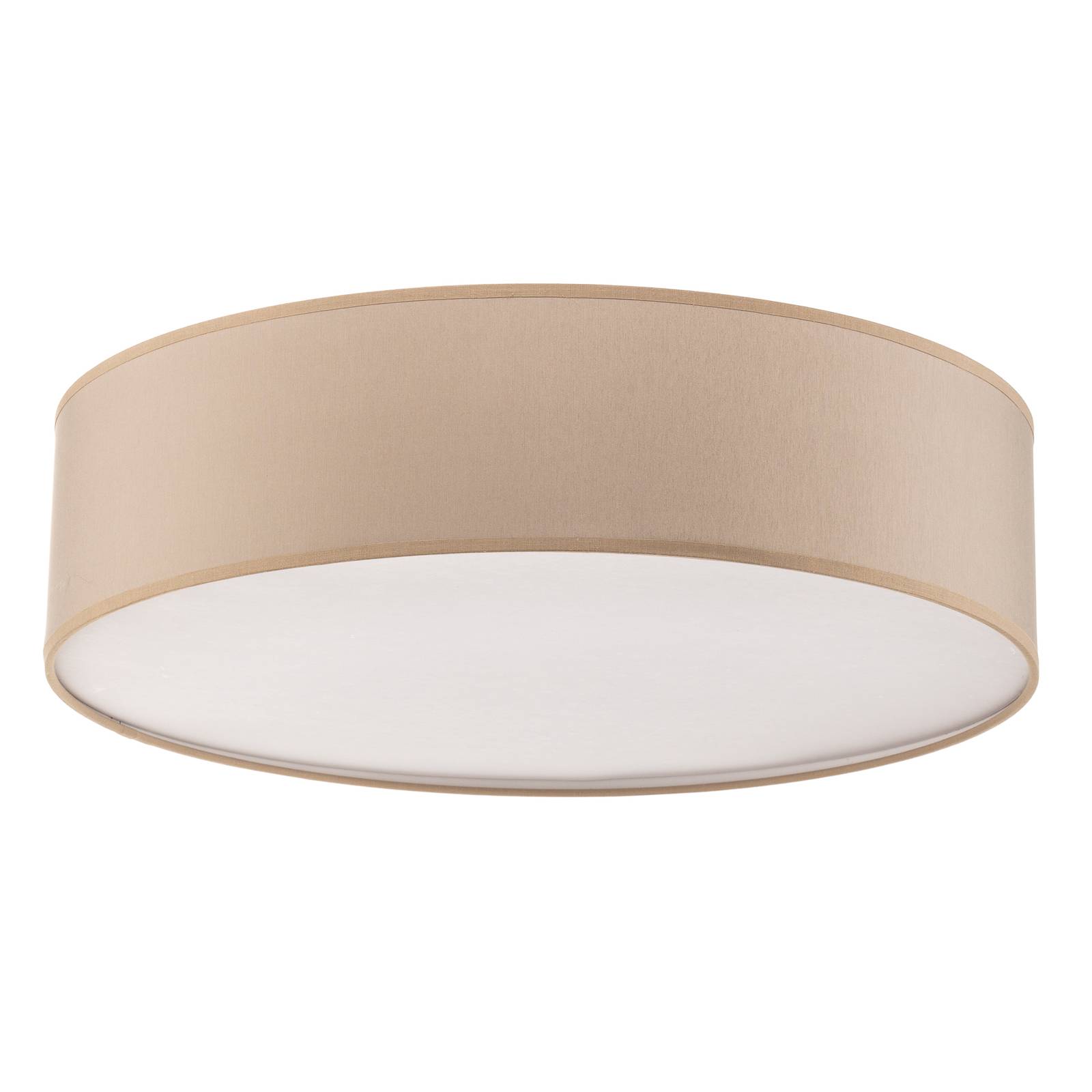 Euluna Rondo ceiling light, beige, Ø 45 cm, for Bedroom, metal, fabric, E27, 60 W, H: 13 cm