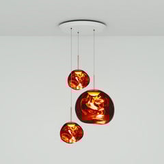 Tom Dixon függőlámpa Melt Trio Round, 81 cm, 3 lámpás, réz