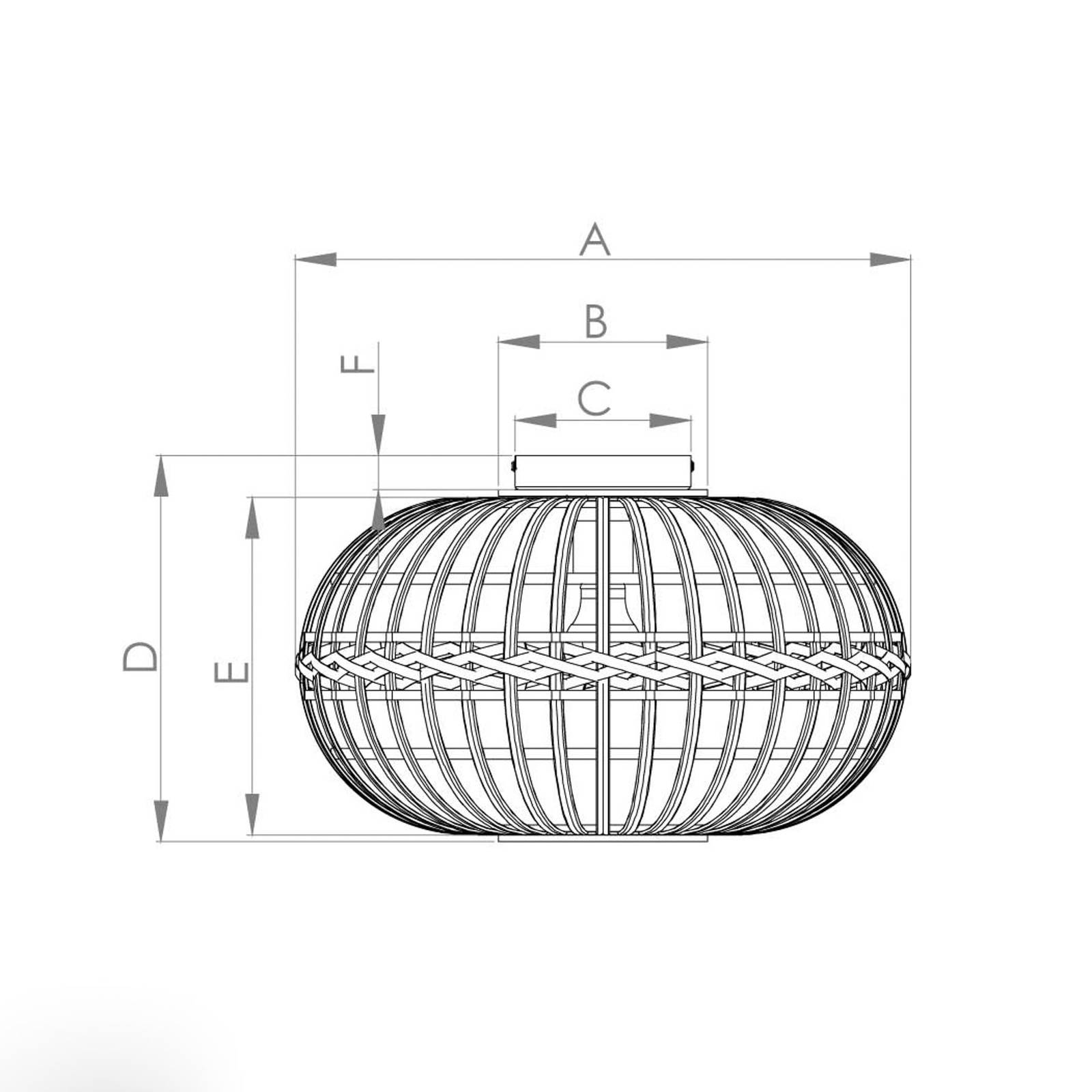 Lampa sufitowa Amsfield z bambusa, owal