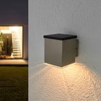 Candeeiro de parede exterior LED Tyson, angular, transparente