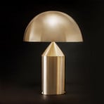 Oluce Atollo table lamp with dimmer Ø50cm gold