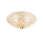 Ideal Lux Shell ceiling light, amber-coloured, glass, Ø 50 cm