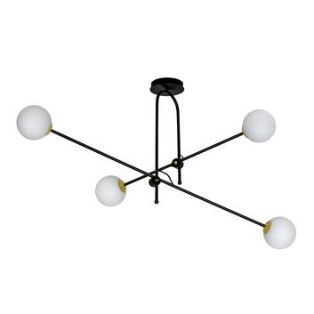 Kabo loftlampe, 2 arme, sort/guld, 4 lyskilder