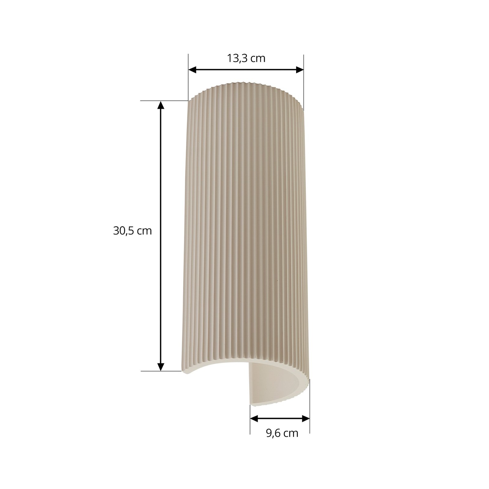 Lindby wandlamp Colja, rond, hoogte 30,5 cm, gips, wit