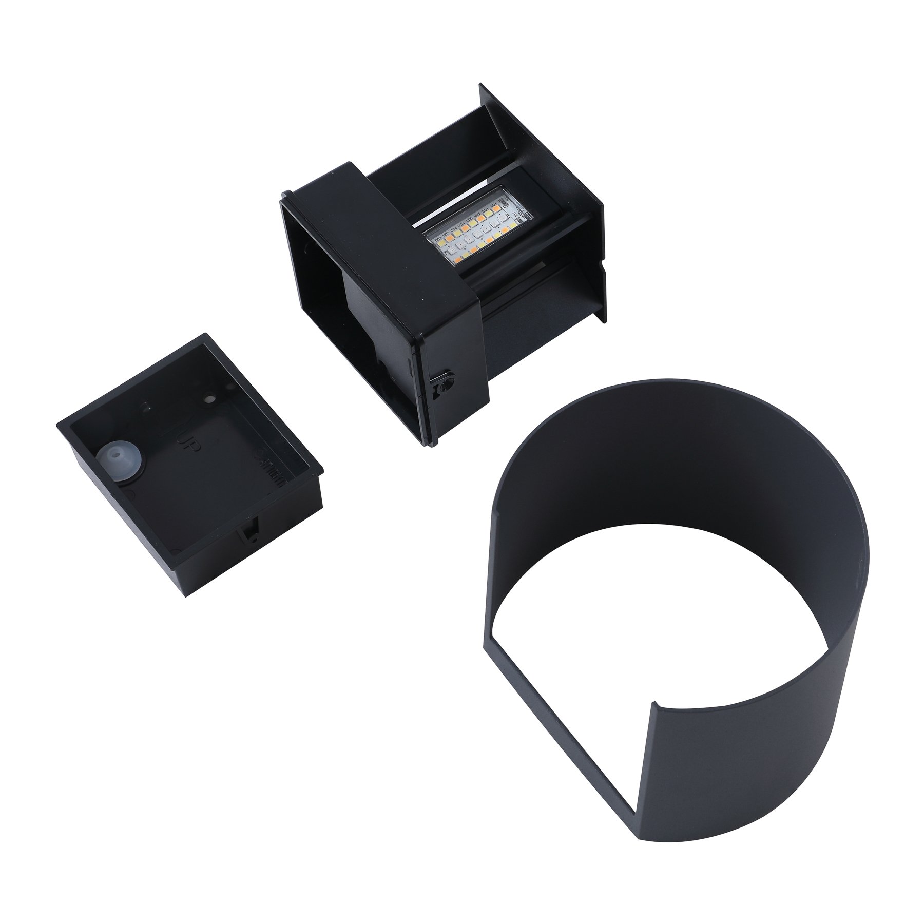 Lindby Smart LED vonkajšie nástenné svietidlo Dara sivé okrúhle CCT RGB