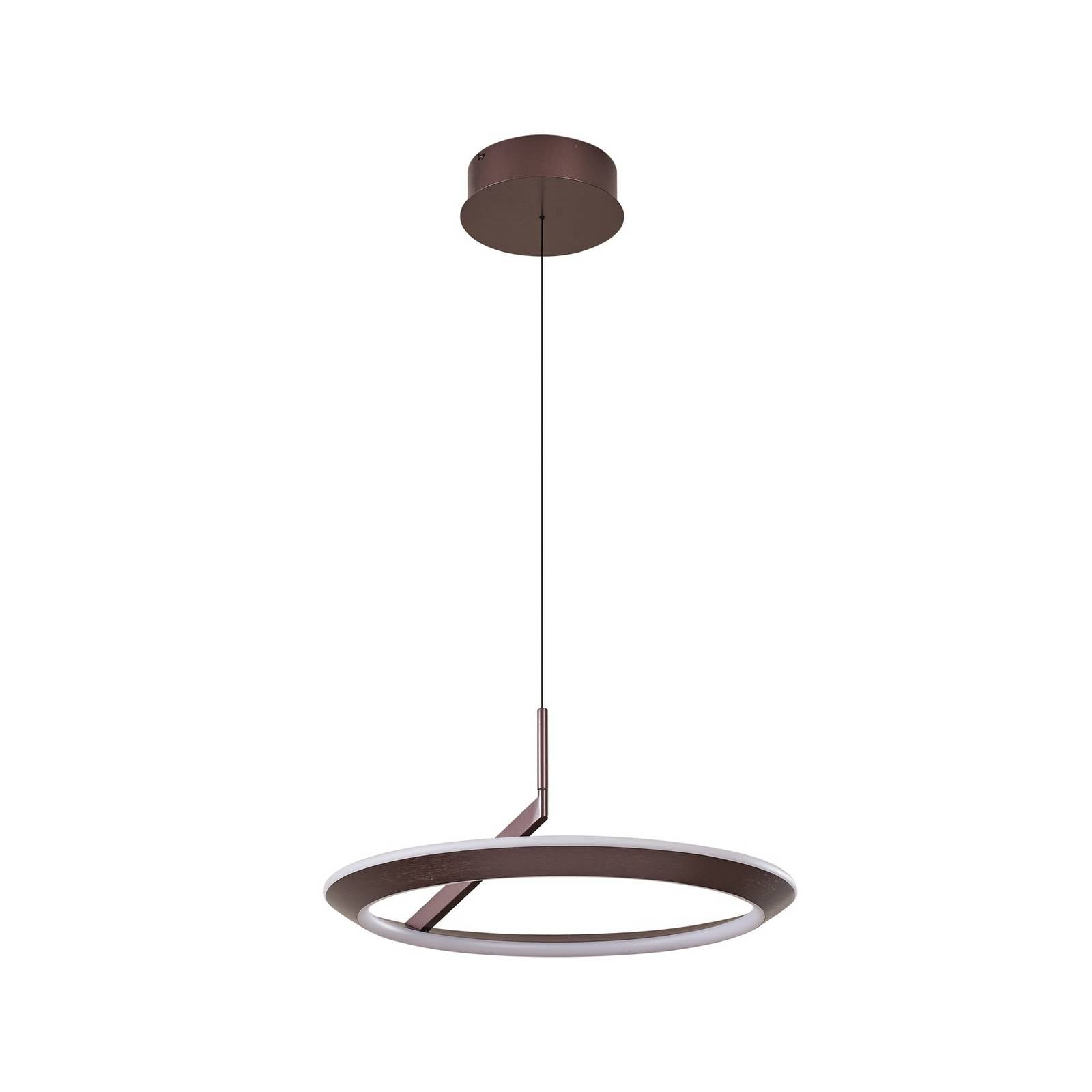 Lucande LED-Hängeleuchte Eldra, kaffeebraun, Ø 55 cm, CCT