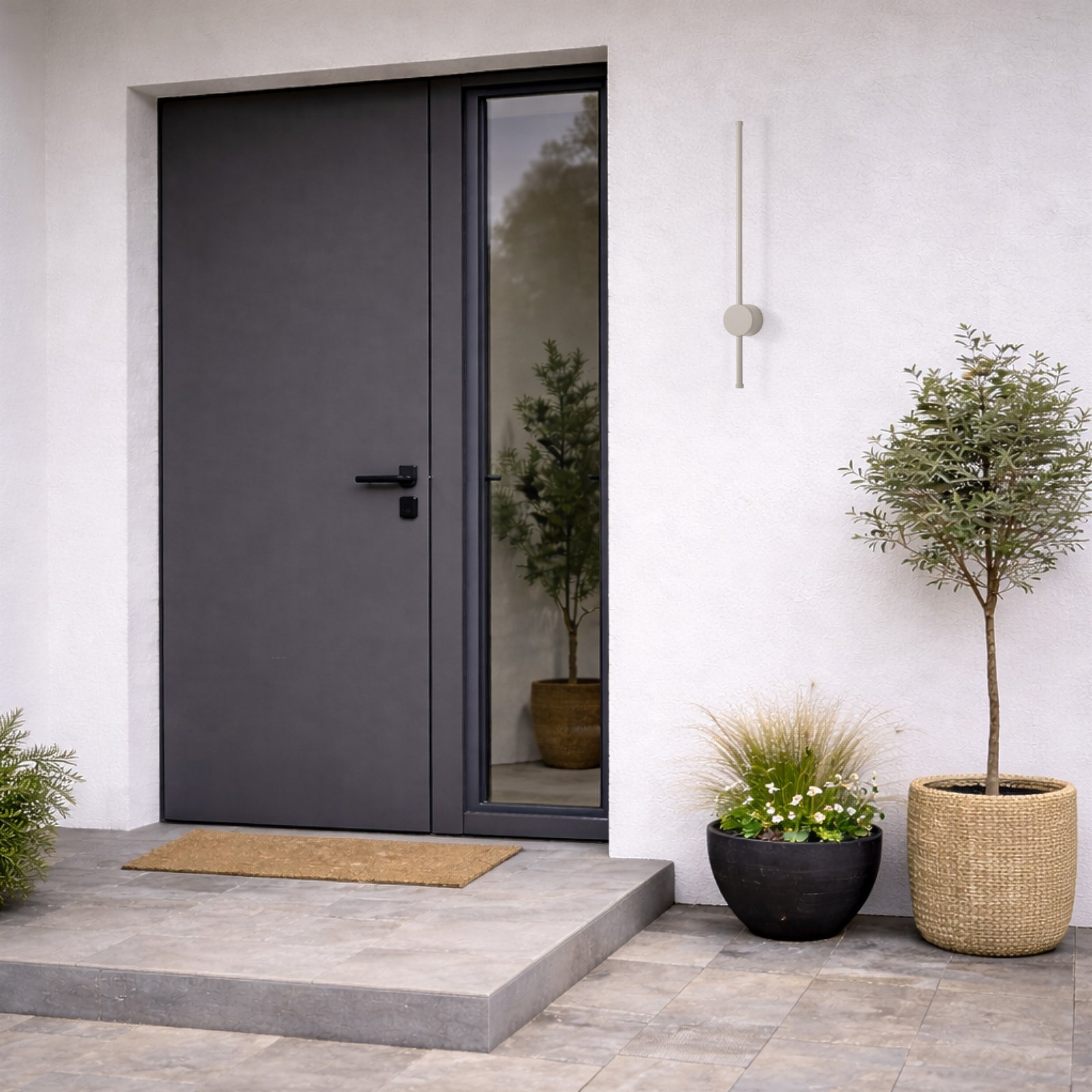 Aplică de perete LED Orla S, nisip, aluminiu, înălțime 65 cm Aplică de perete LED Orla S, nisip, aluminiu, înălțime 65 cm