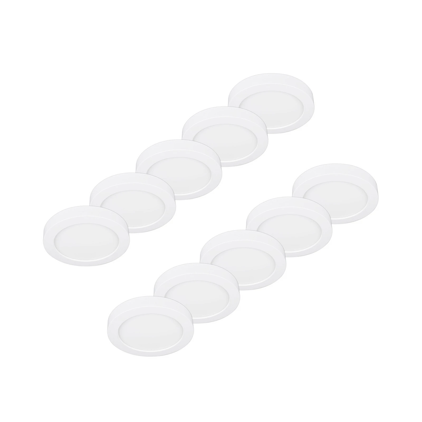 Prios LED-Deckenleuchte Edwina, weiß, 18 cm, 10er-Set