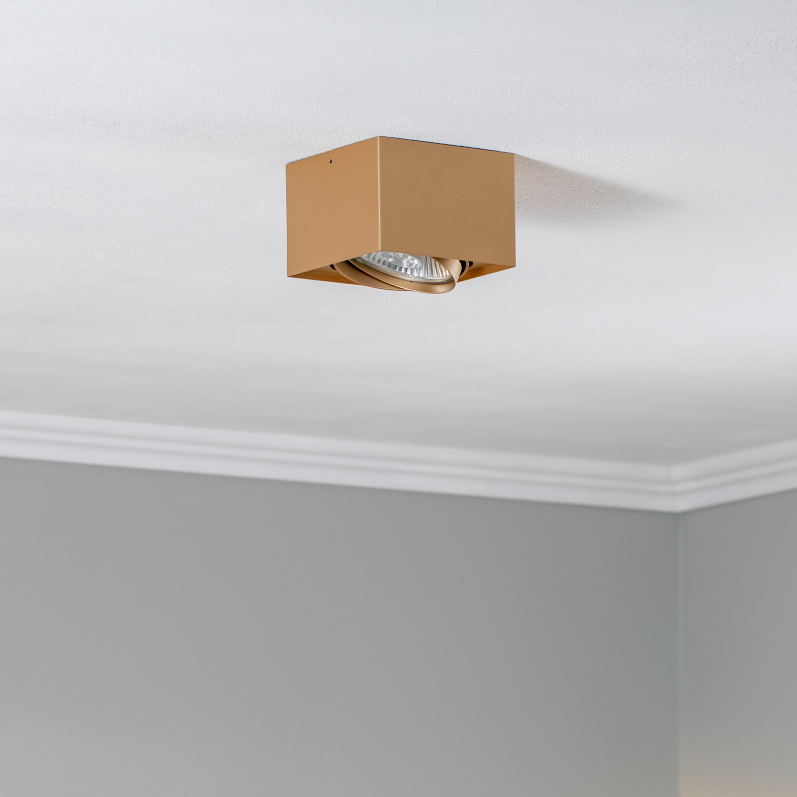 Faretto a soffitto Riesta, oro, 1 luce