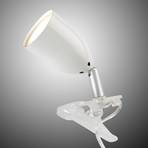 Lampe à pince LED moderne LEO, blanche