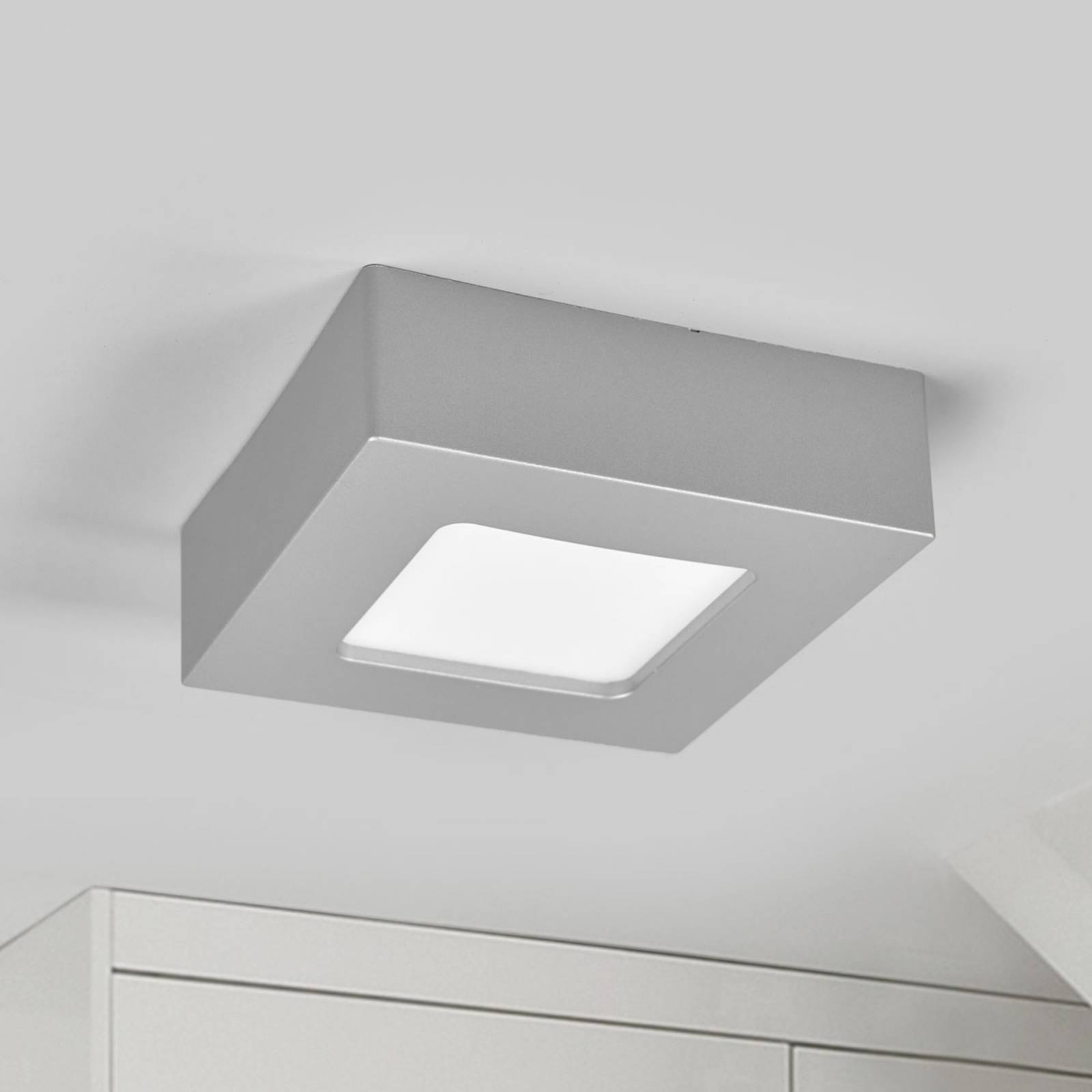 Arcchio Plafonnier LED Marlo argenté 3000K angulaire 12 cm