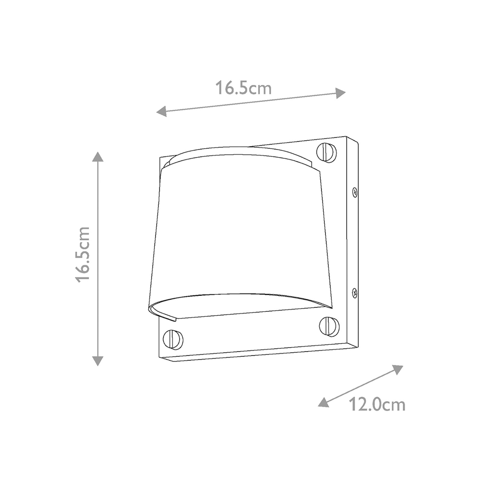 Scout buitenwandlamp, zwart, IP44, 16,5 cm x 16,5 cm