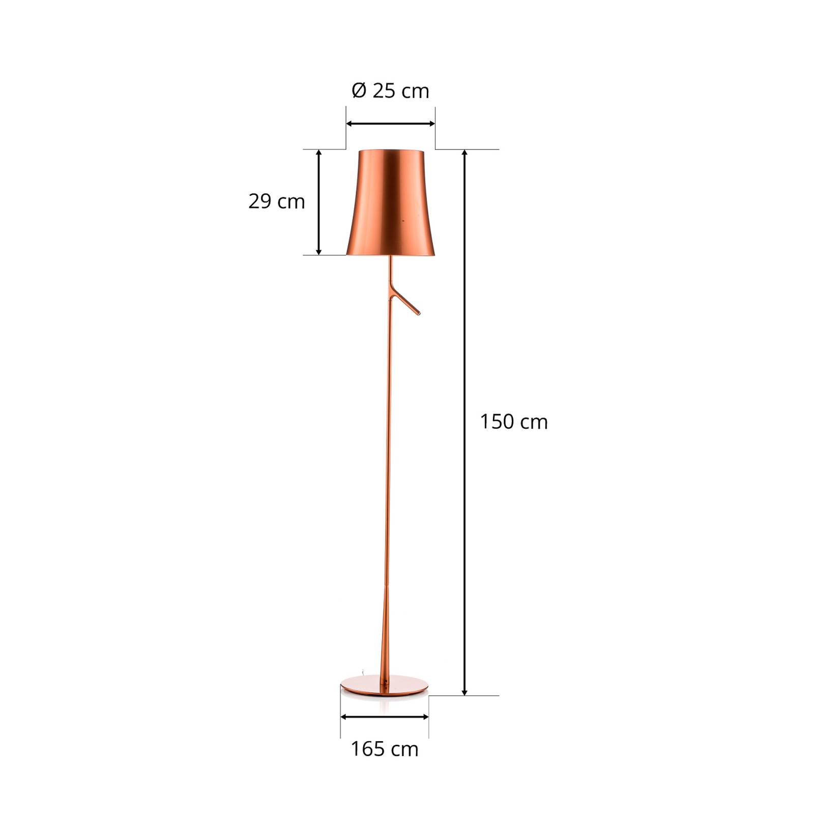 Foscarini Birdie LED Lettura lampa podłogowa miedź